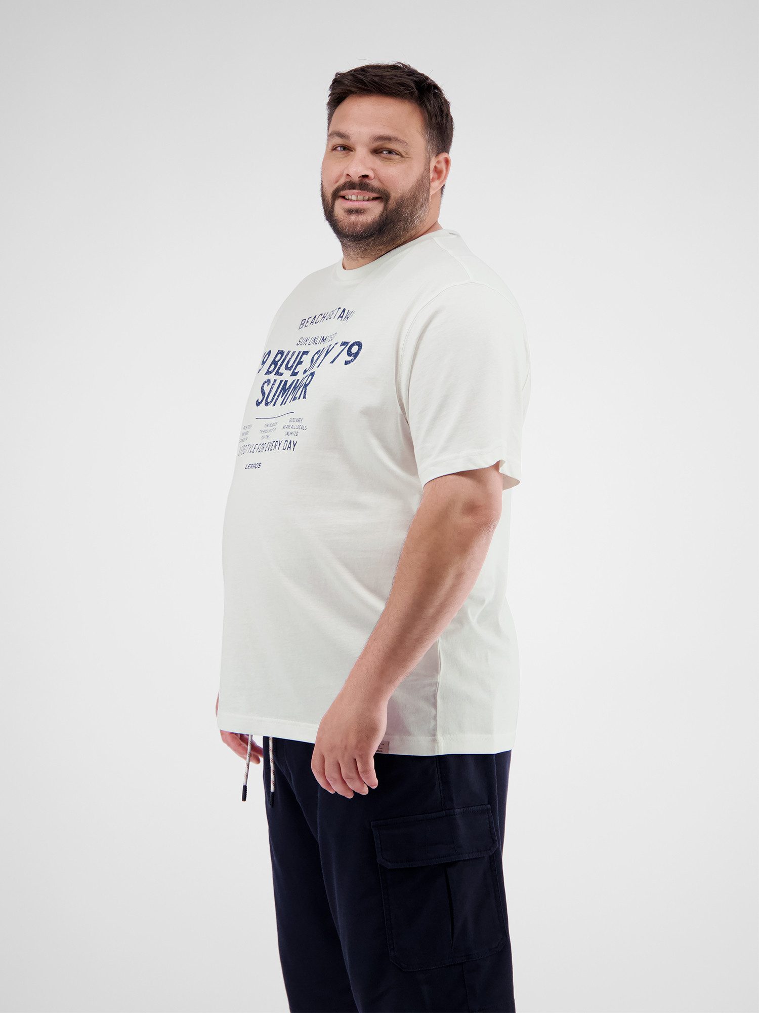 Lerros T-shirt LERROS T-shirt met borstprint in grote maten