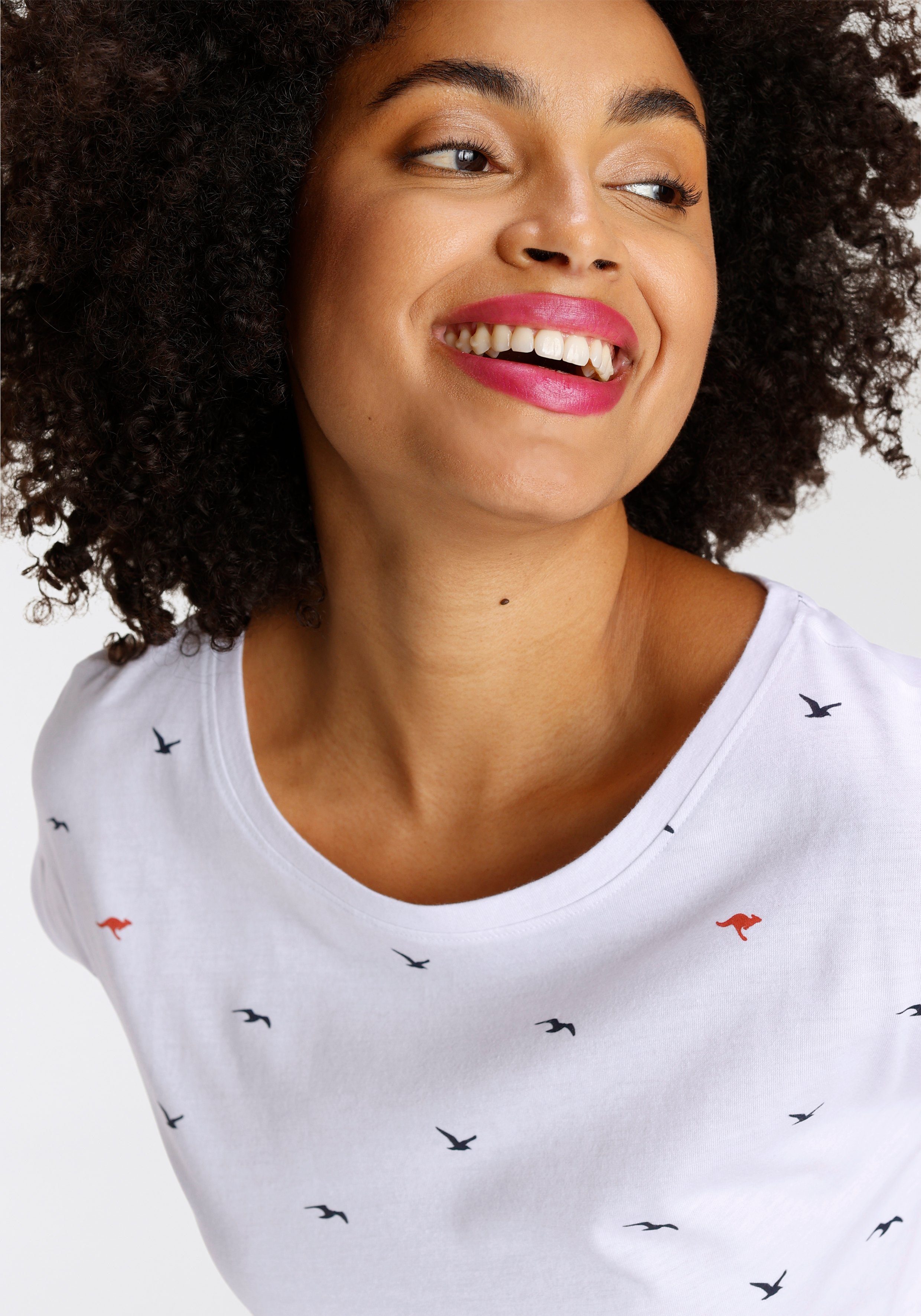 KangaROOS Shirt met print korte mouwen, figuurvolgend, met print, met ronde hals