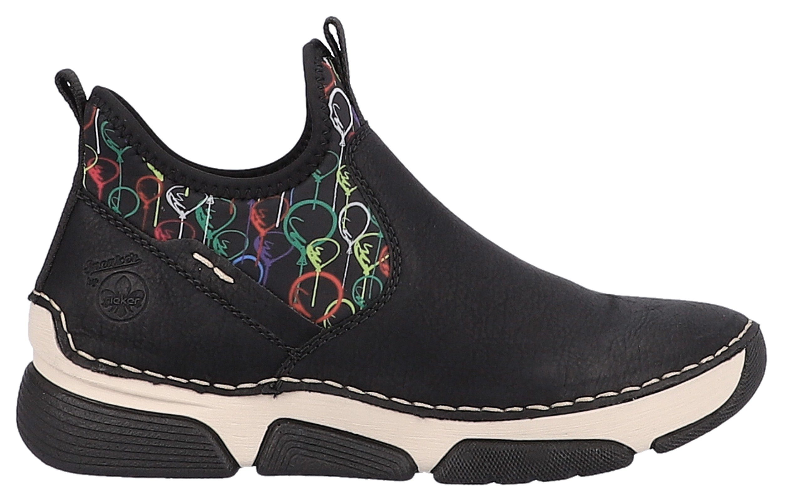 Rieker Boots zonder sluiting met kleurrijke print