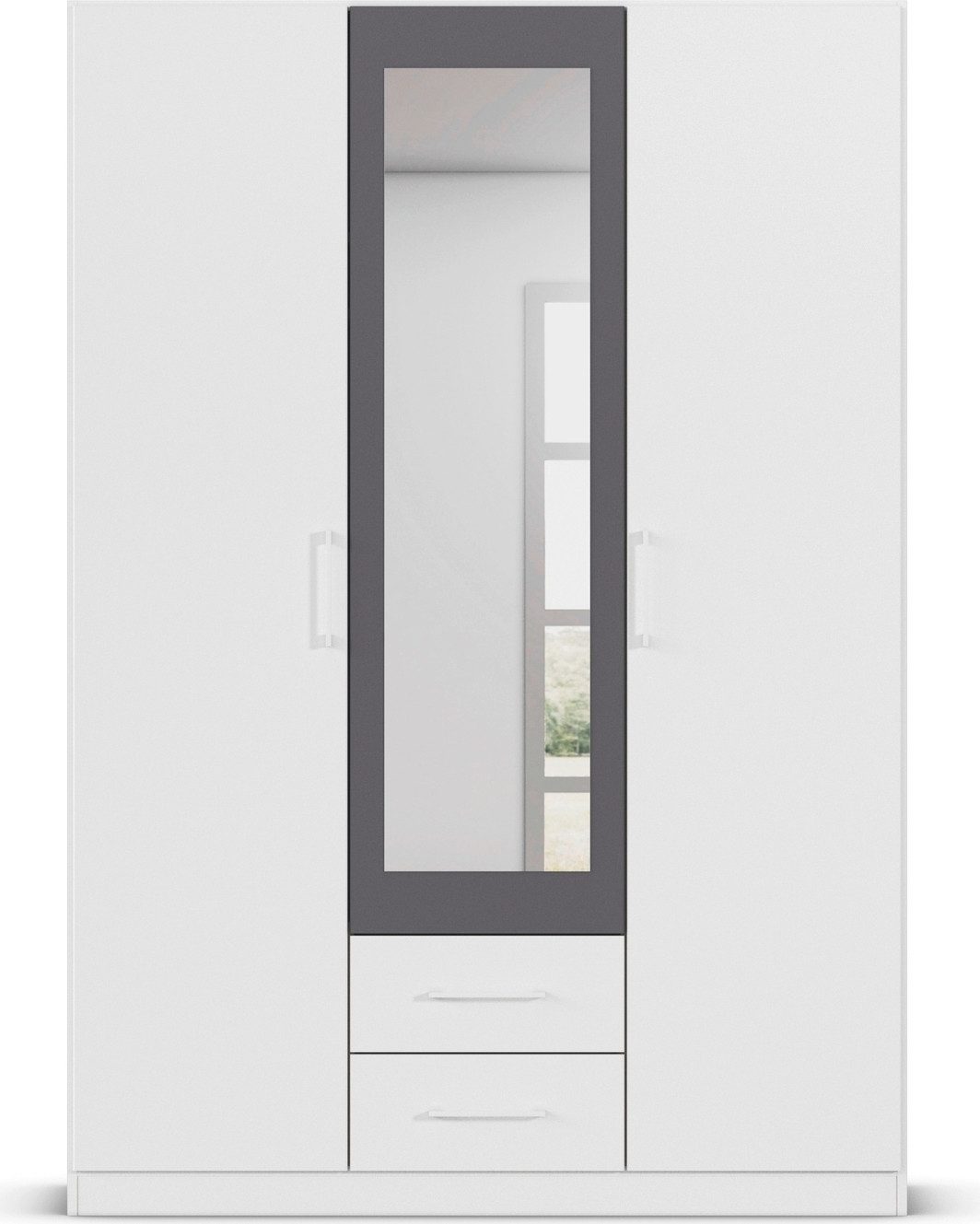 rauch Draaideurkast Kledingkast garderobe KREFELD optioneel met spiegel met 3 greepvarianten, incl. praktische lades made in germany