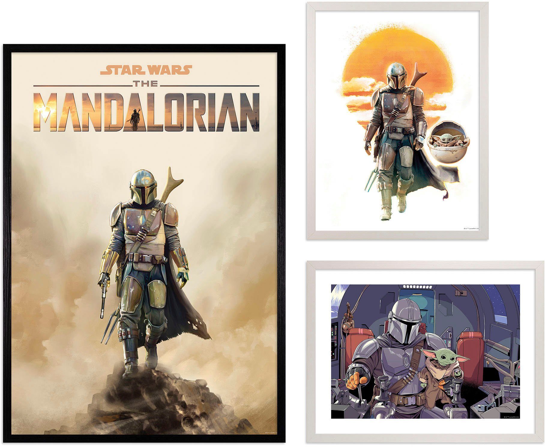 Komar Artprint met lijst Mandalorian Empire