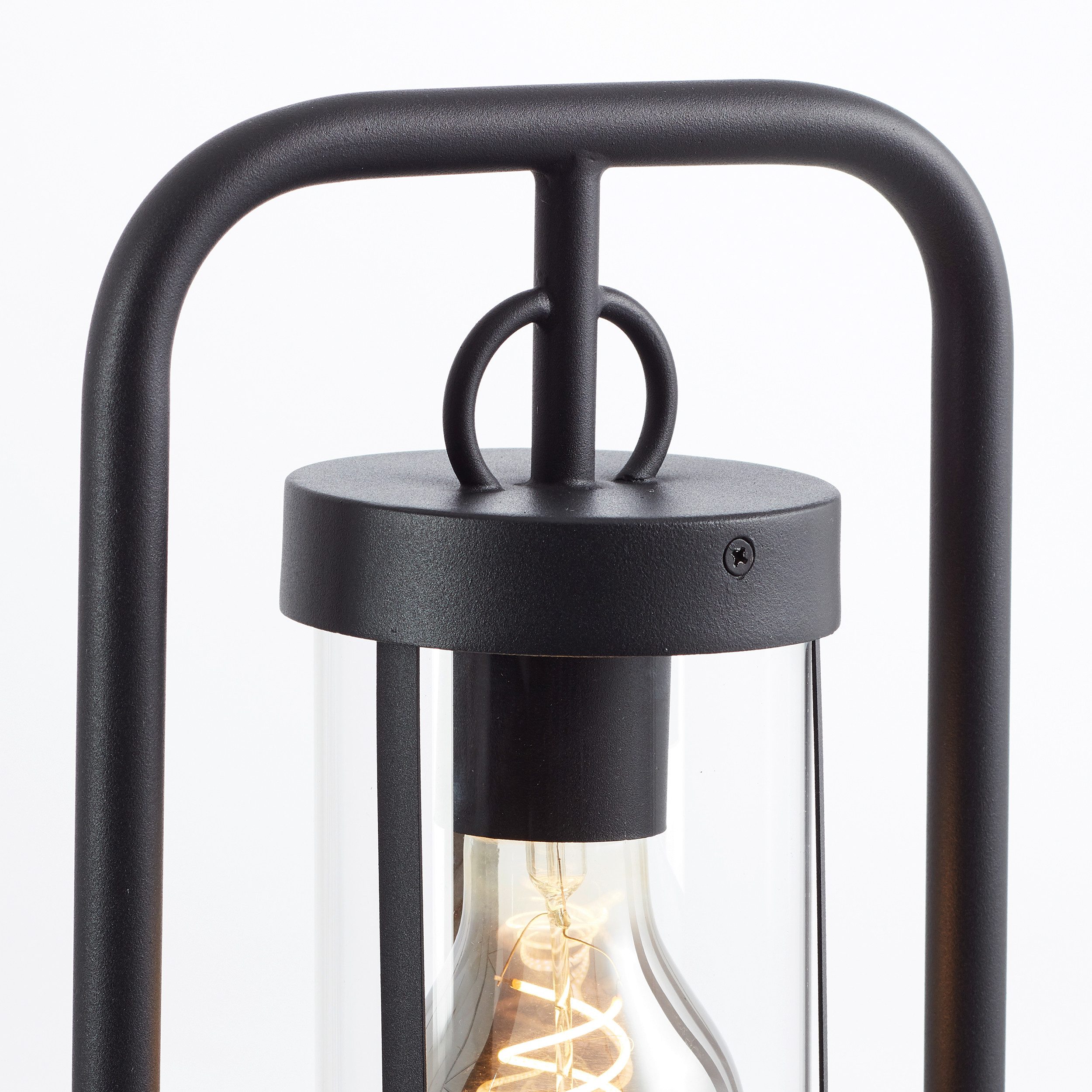Brilliant Leuchten Staande lamp voor buiten Sidney Buitenstaande lamp, 85 cm, lantaarn, E27, metaal/glas, zwart (1 stuk)