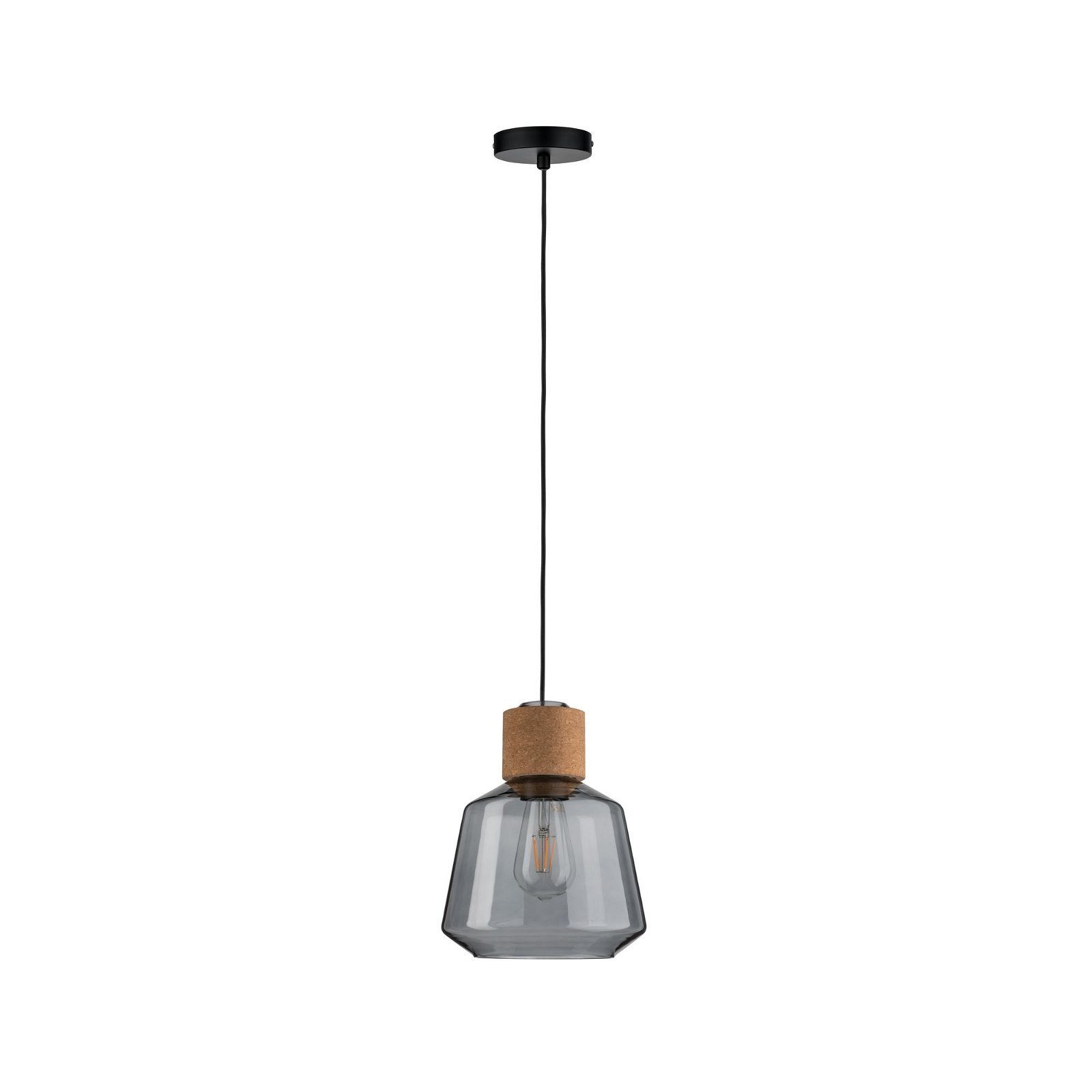 Paulmann Hanglamp Neordic Elia max. 1x20W Rookglas/Kurk/Zwart 230V (1 stuk)