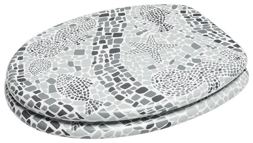 Sanilo Toiletzitting Mosaic World Grey met soft-closemechanisme