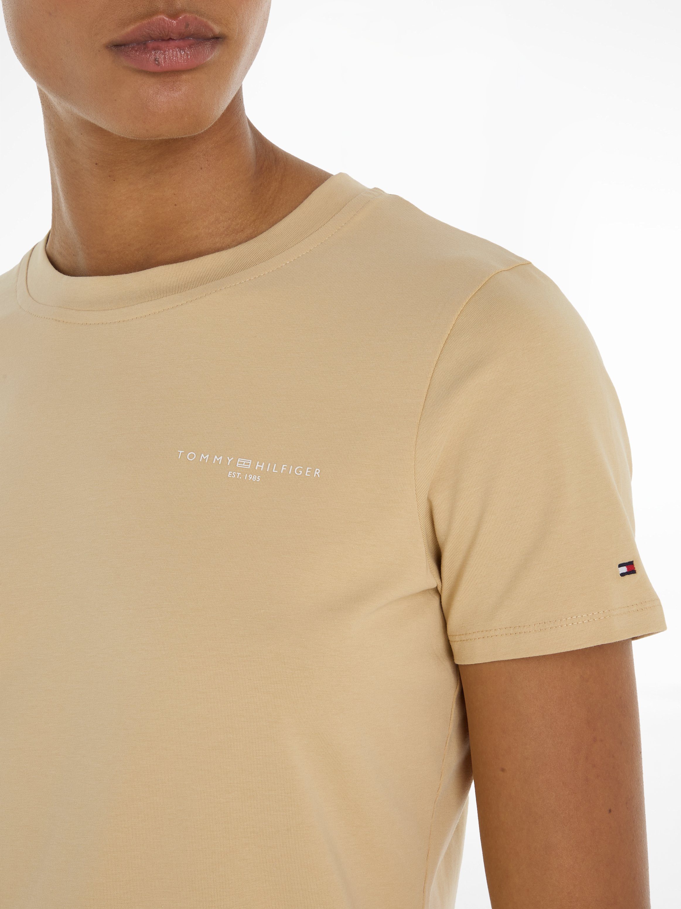 Tommy Hilfiger Shirt met ronde hals 1985 REG MINI CORP LOGO C-NK SS met logo en borduursel