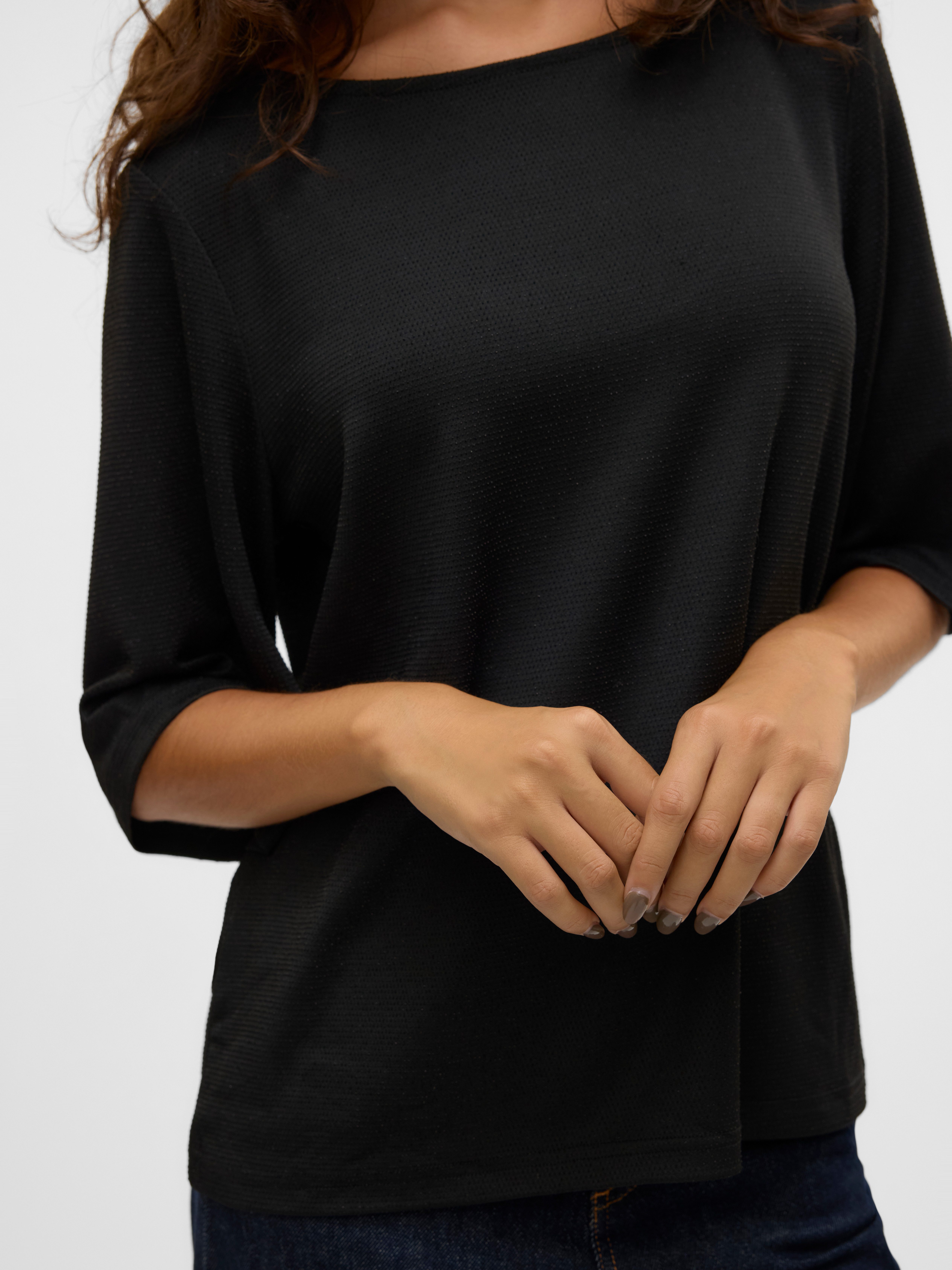 Vero Moda Shirt met ronde hals VMKANVA 2 4 GLITTER TOP JRS