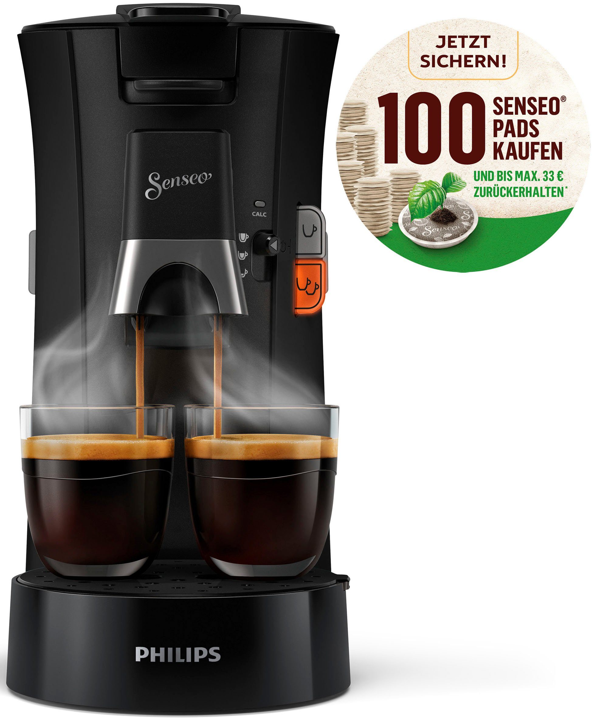 Senseo Koffiepadautomaat Select CSA230-69, 100 senseo pads kopen en max. € 33,00 terug krijgen