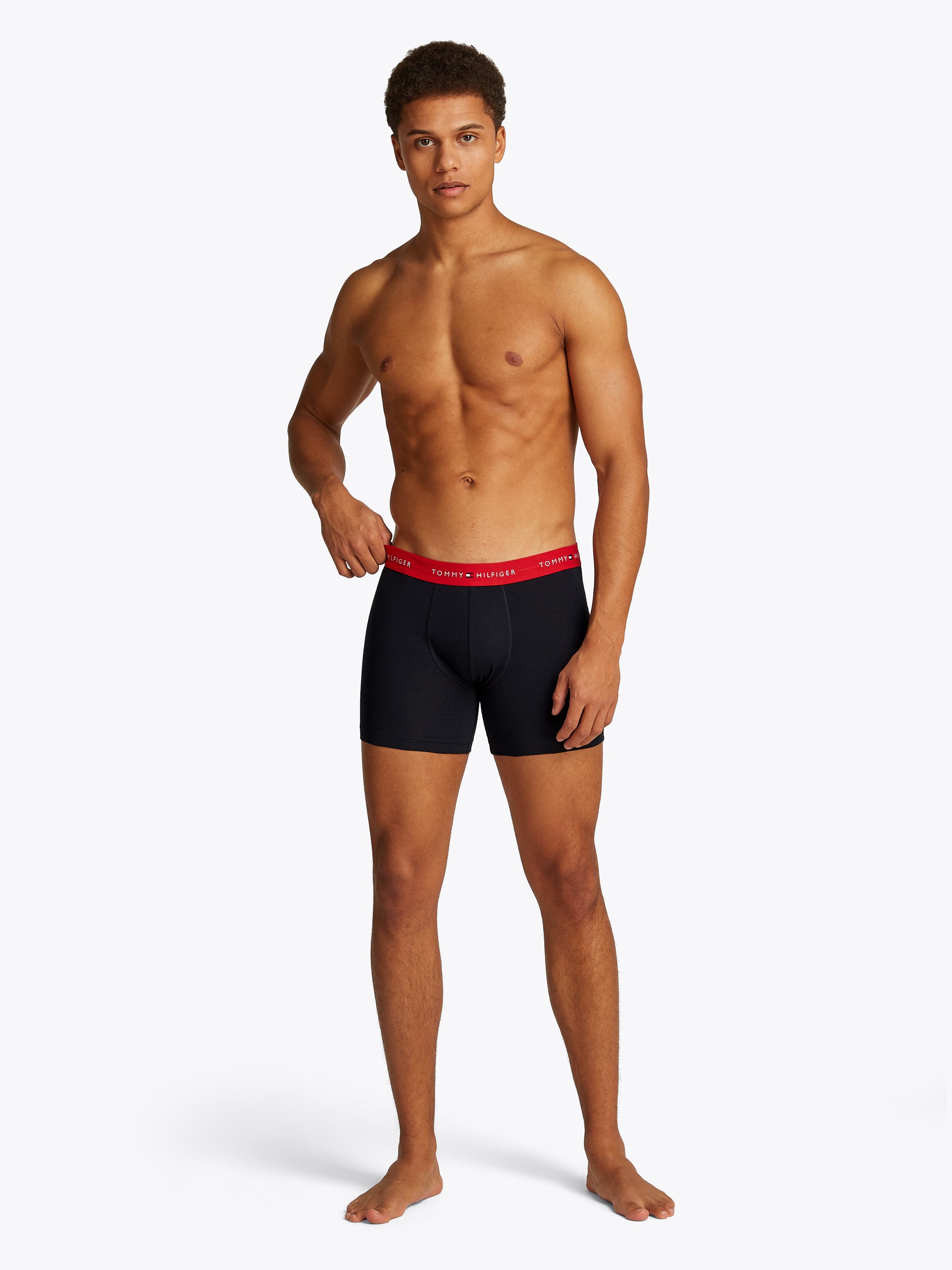 Tommy Hilfiger Underwear Boxershort 3P BOXER BRIEF WB met contrasterende logo-band (3 stuks)