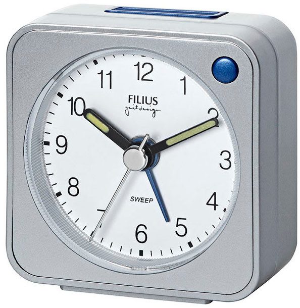 FILIUS zeitdesign Kwarts-wekker schoolspullen zilver(kleur)