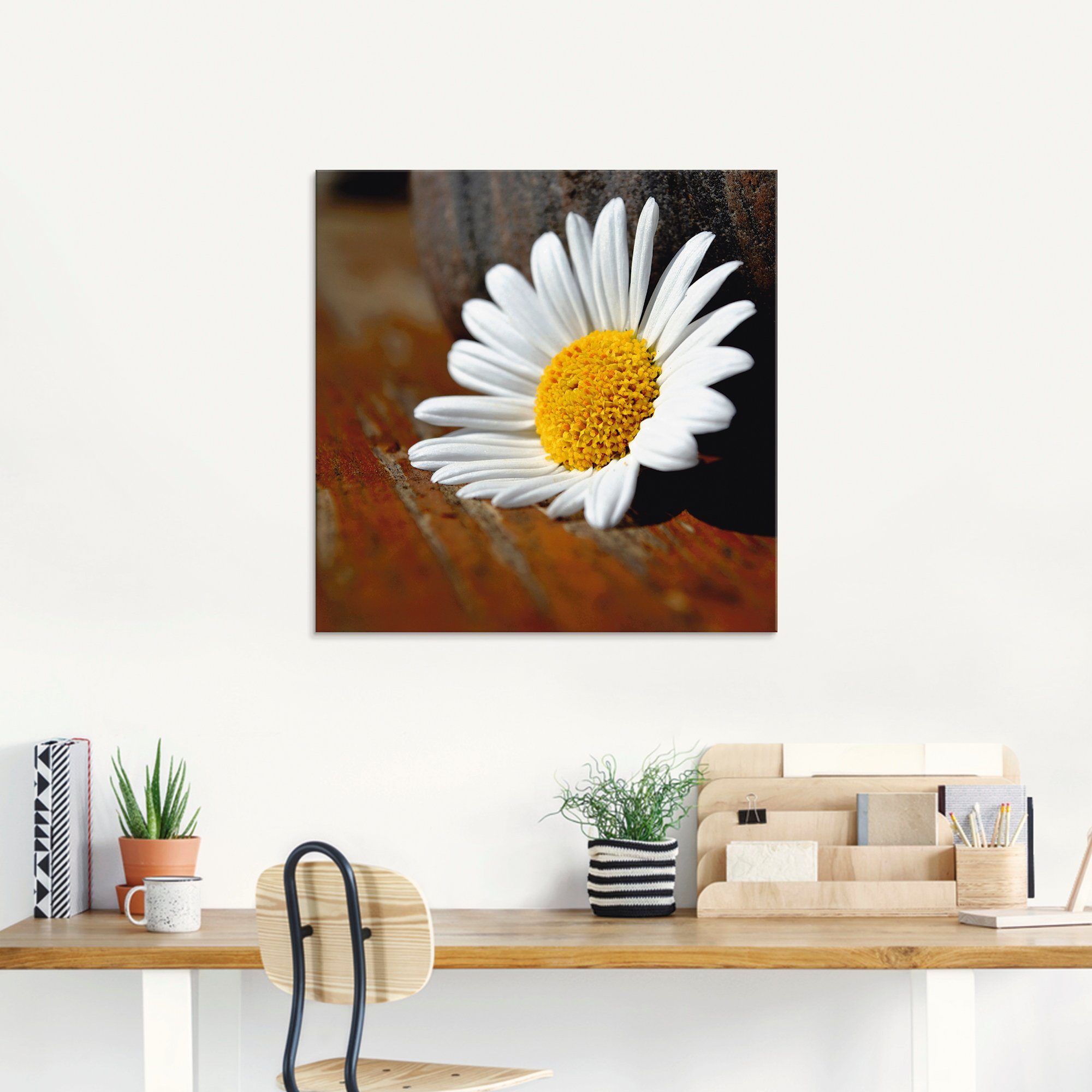 Artland Print op glas Margrieten stilleven in verschillende maten