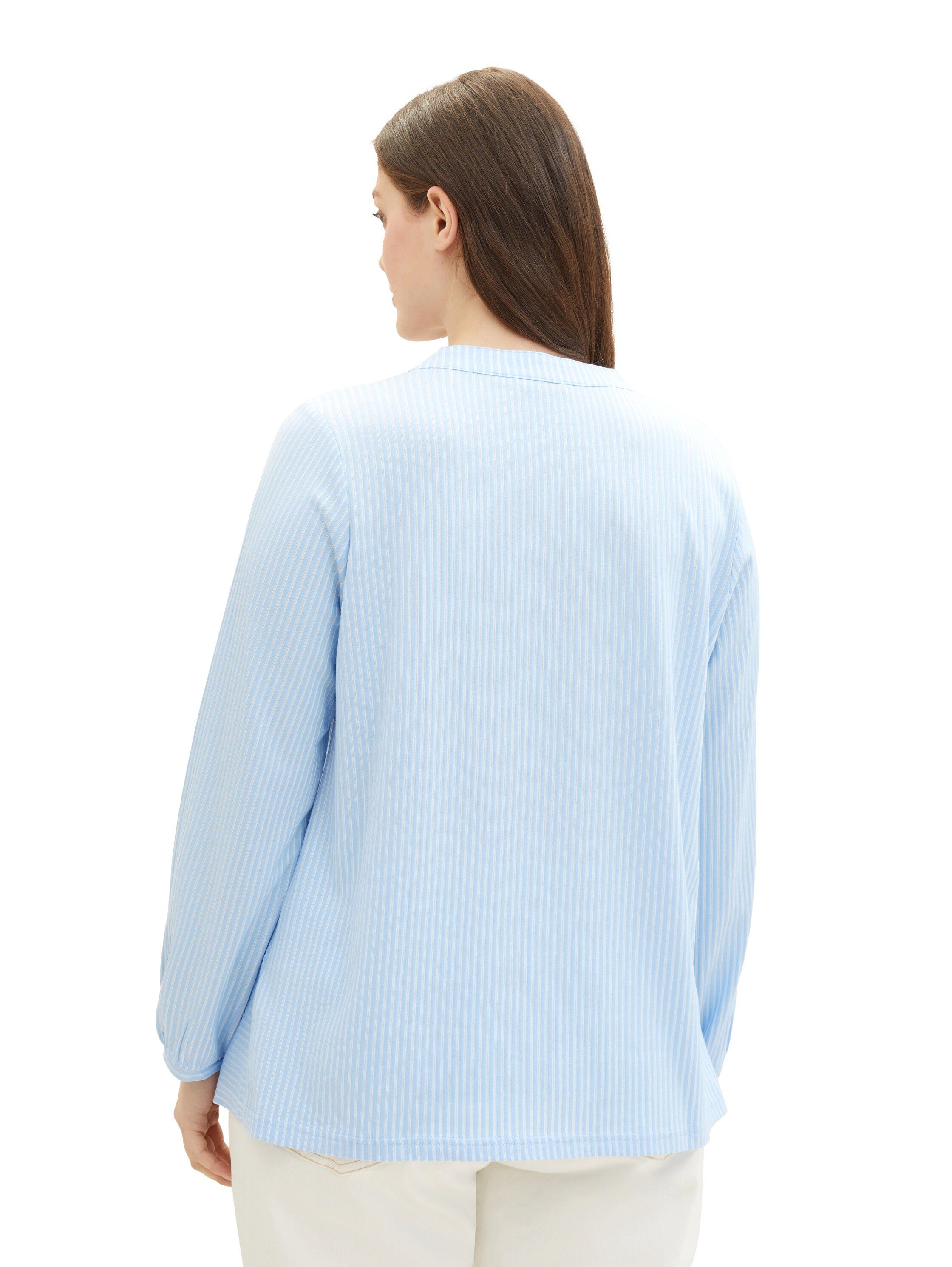 TOM TAILOR MY TRUE ME Shirt met lange mouwen in streepdesign en met v-hals