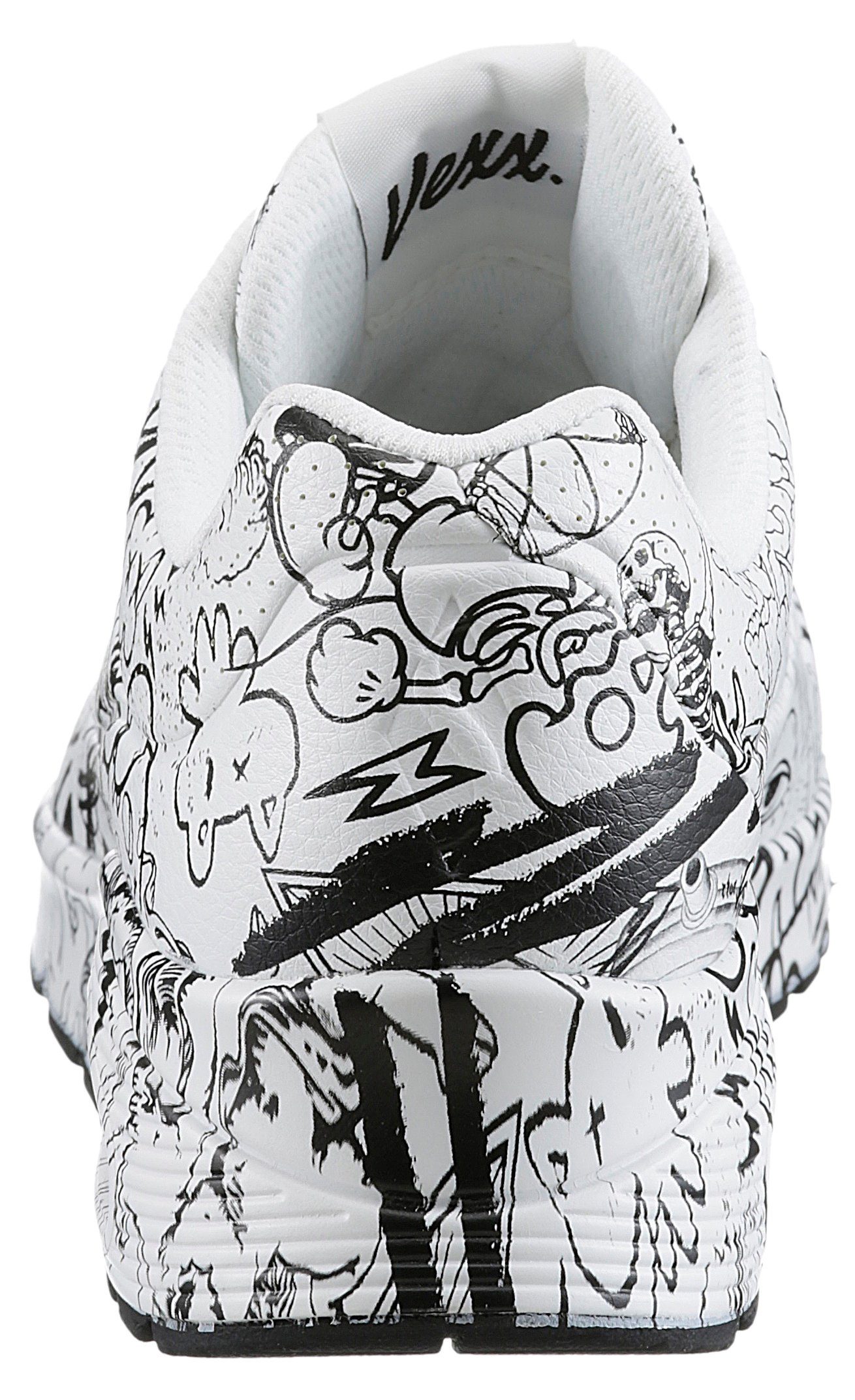 Skechers Sneakers UNO-PROCESS SKETCH met coole schetsprint, vrijetijdsschoen, lage schoen, veterschoen