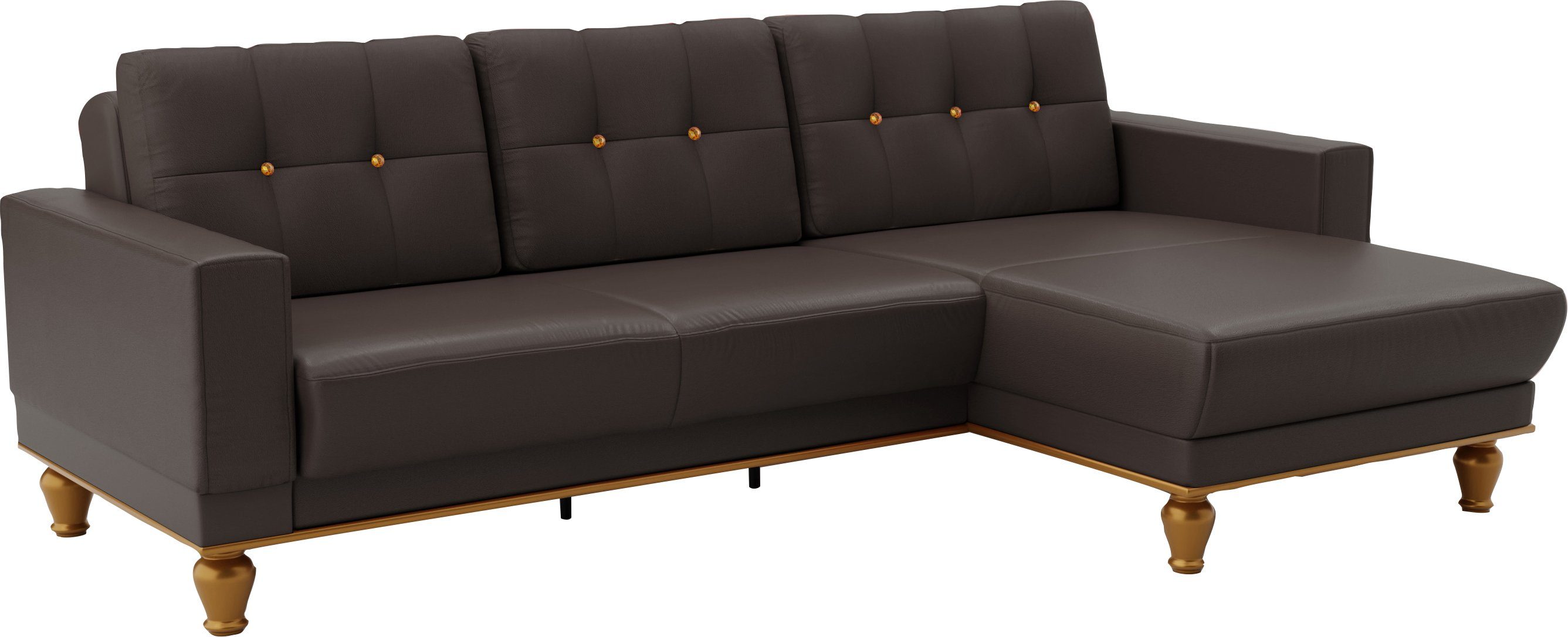 sit&more Hoekbank Orient 5 L-vorm met strassteentjes, naar keuze met slaapfunctie en bedkist