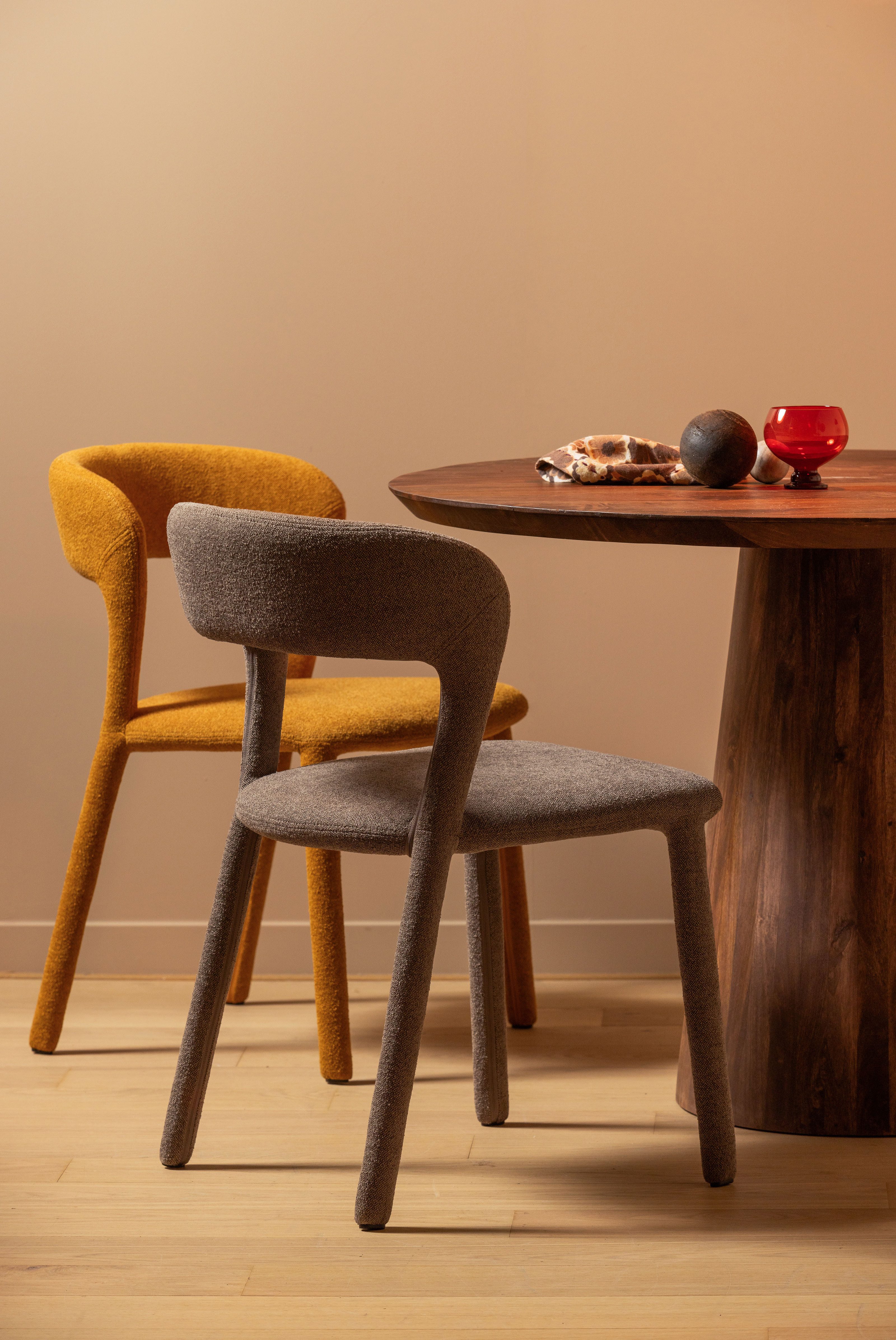 WOOOD Eetkamerstoel Noble volledig met stof bekleed, hoogte 76 cm x breedte 51 cm (set, 2 stuks)