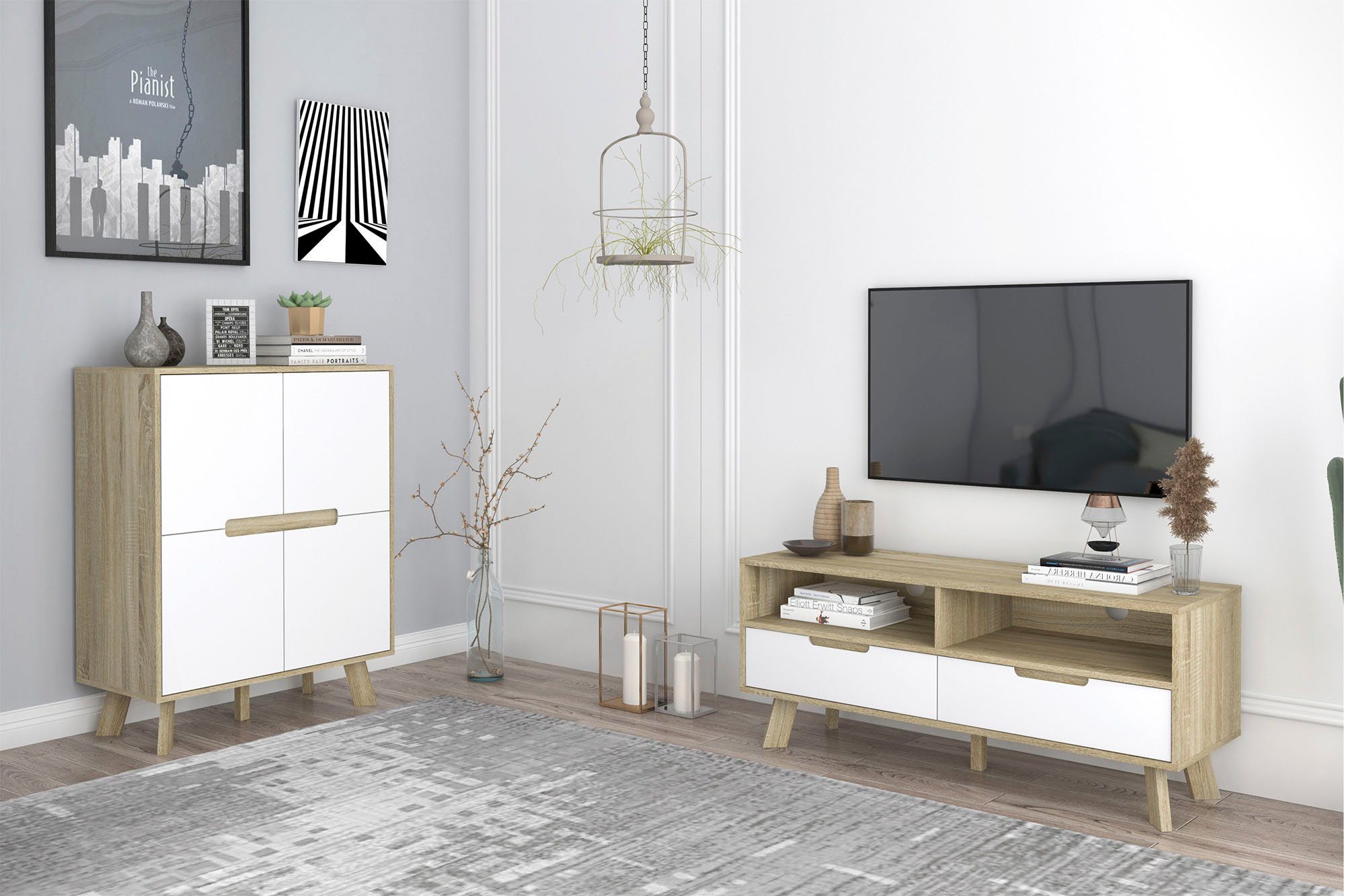 INOSIGN Tv-meubel Delea Commode met 2 kabeldoorvoeren