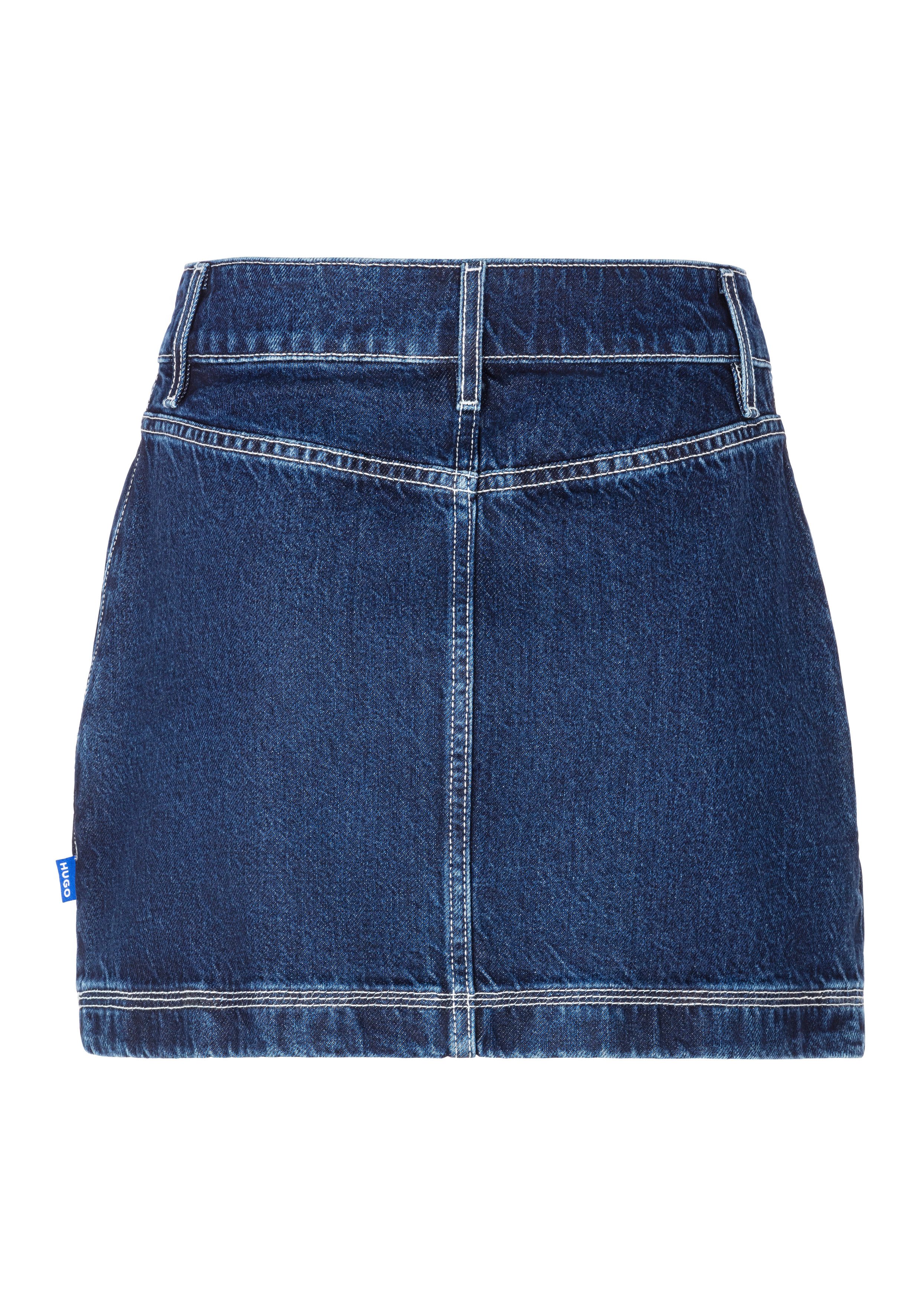 HUGO Blue Minirok Garalia_B met contrasterende stiksels