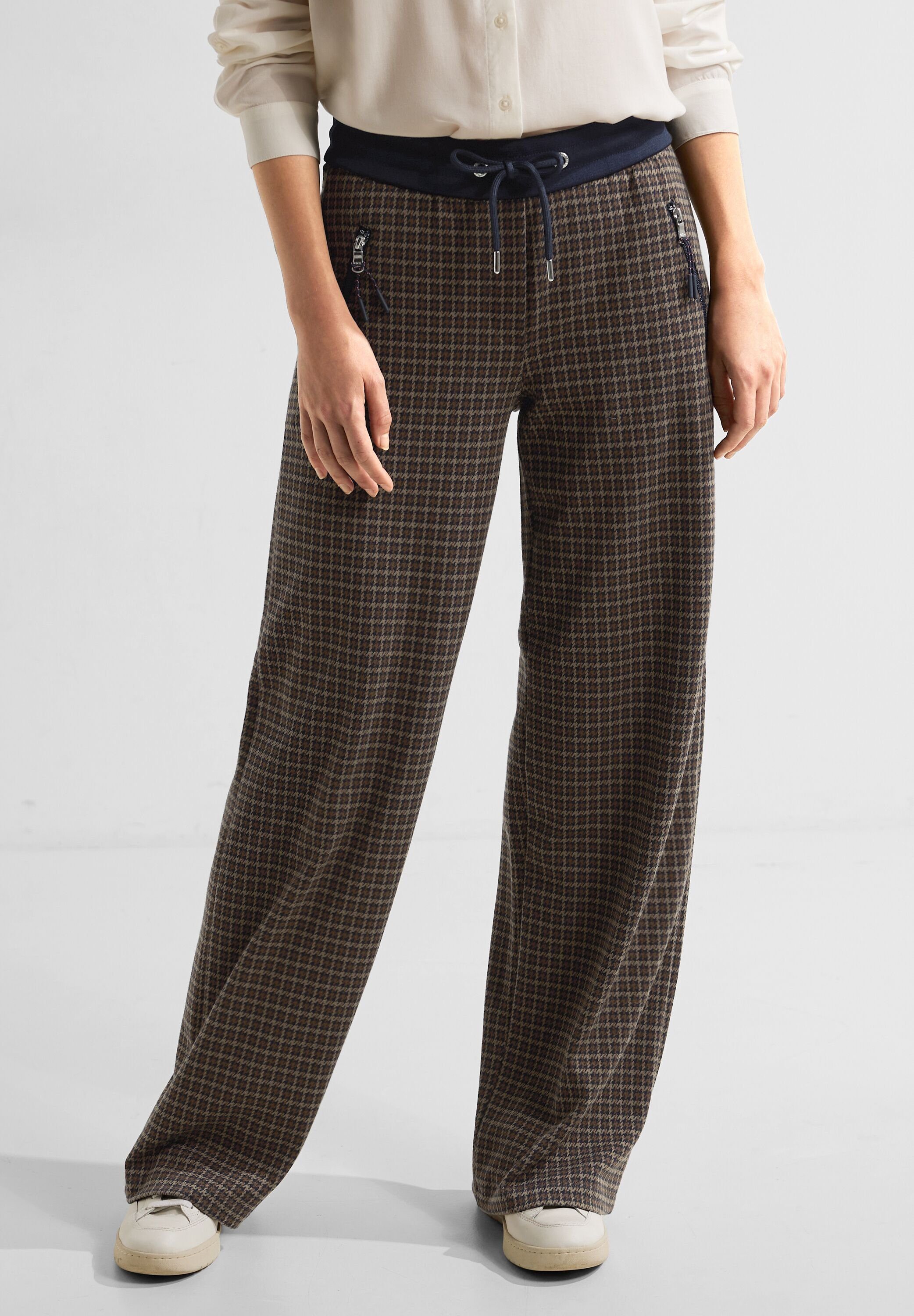 Cecil Culotte Pied-de-poule loose fit broek