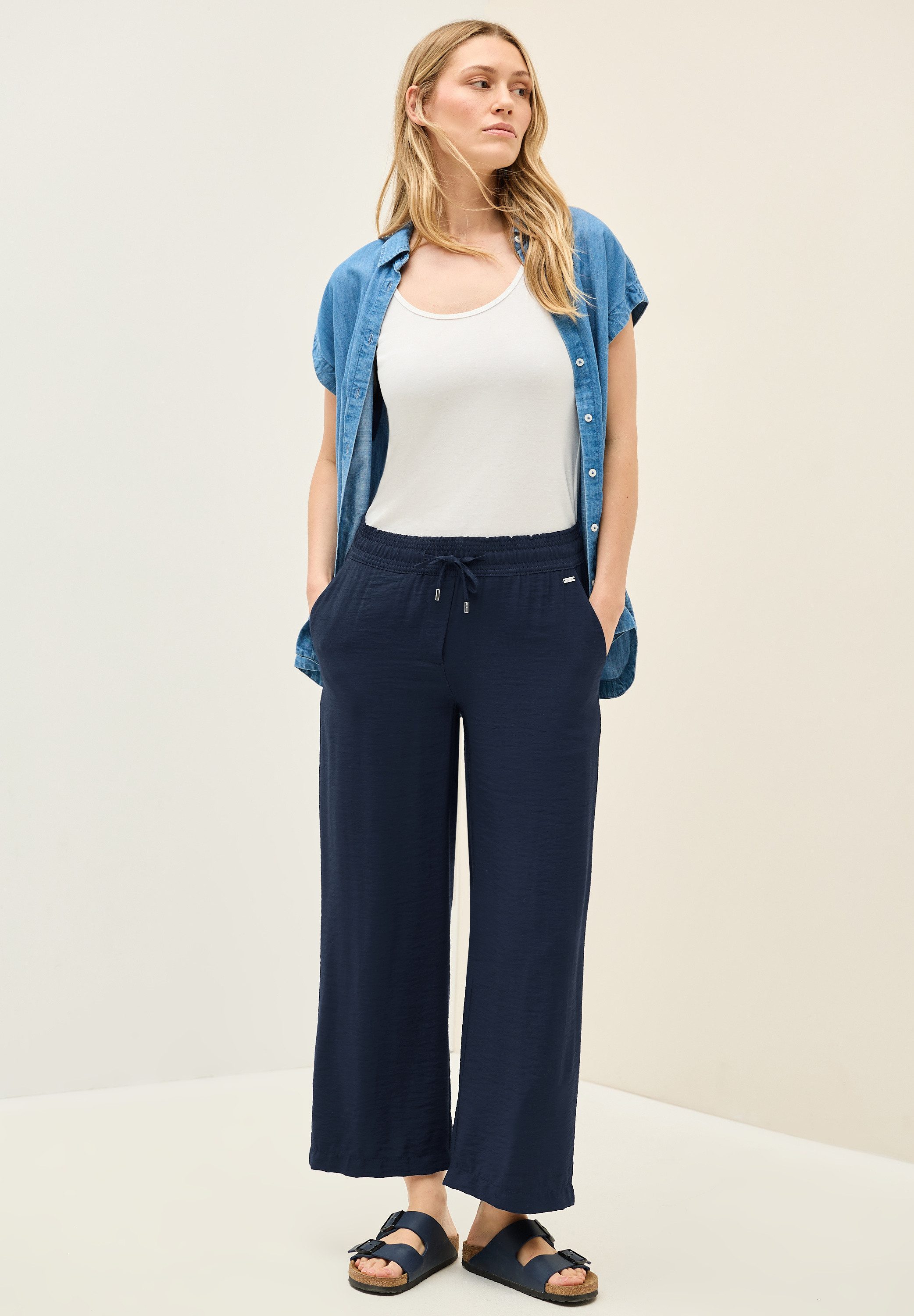 Cecil Stoffen broek Style Neele 7/8 twill met structuur
