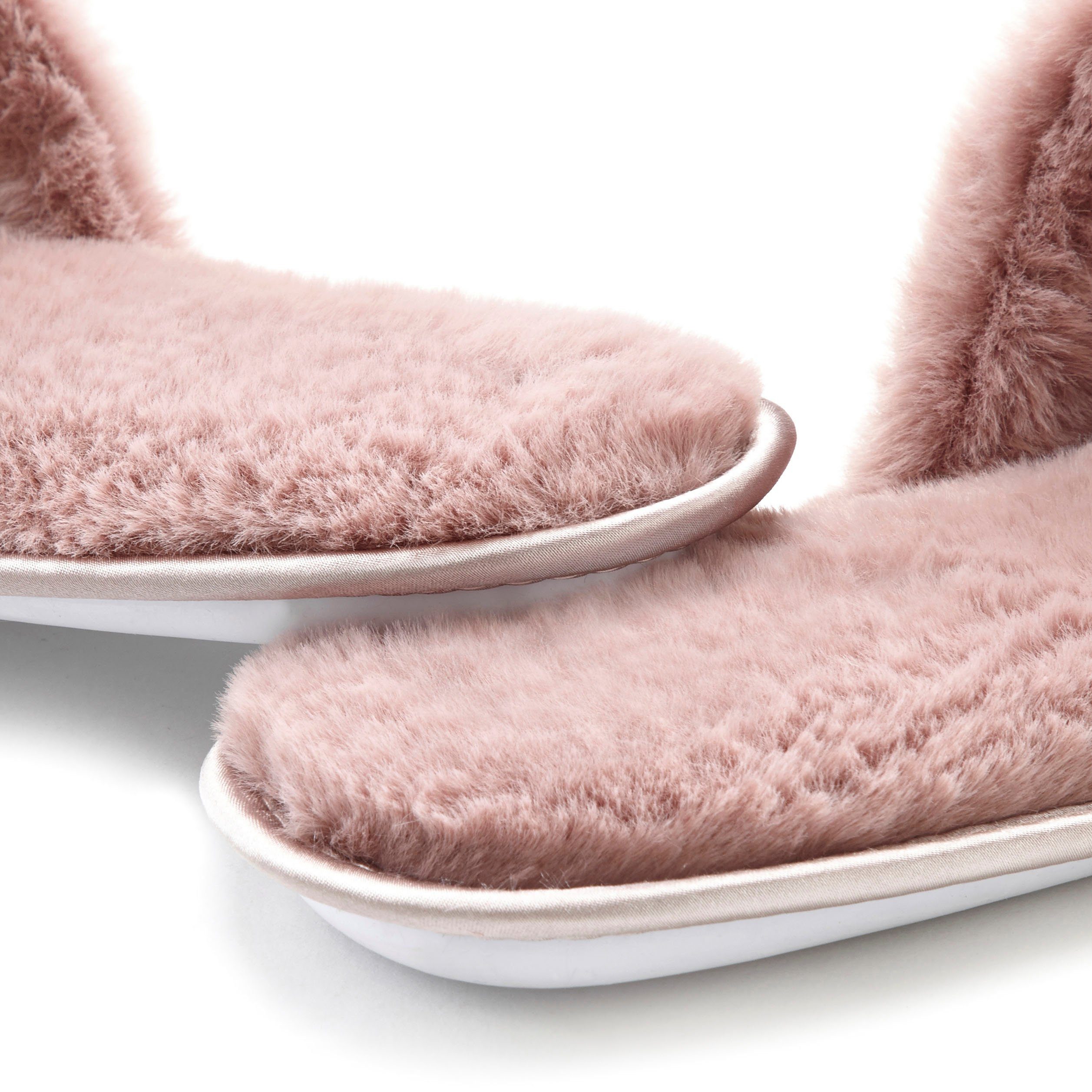 Vivance Slippers Pantoffel, slipper, pantoffel, met knuffelig, warm faux-bont vegan