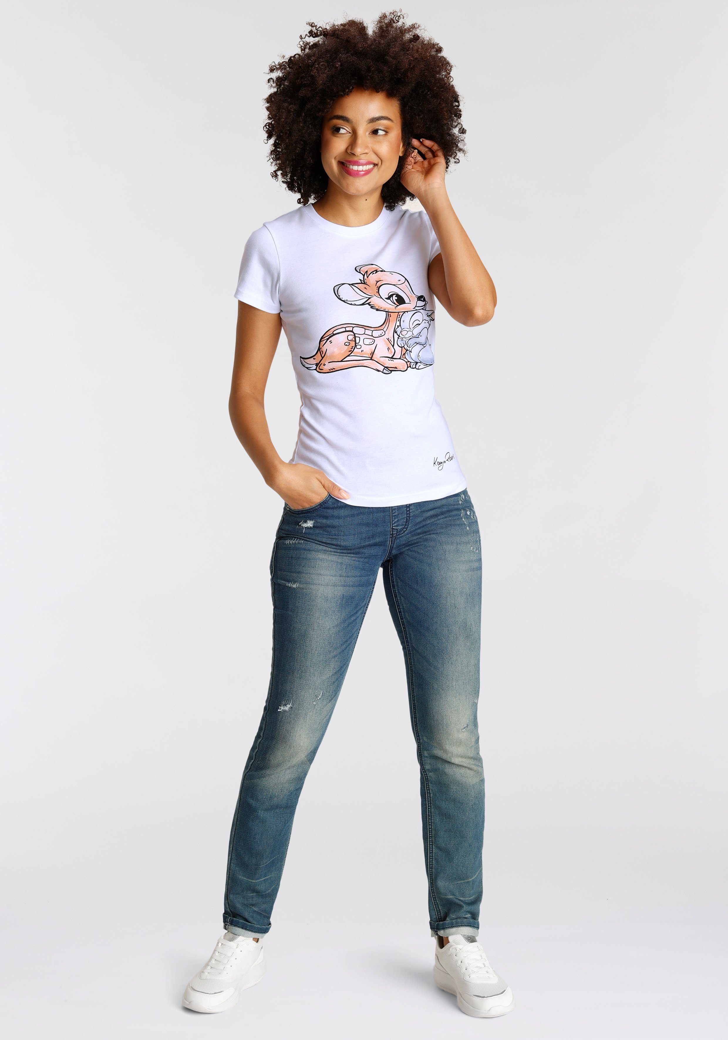 KangaROOS T-shirt Korte mouwen, zeer figuurvolgende pasvorm, van katoen