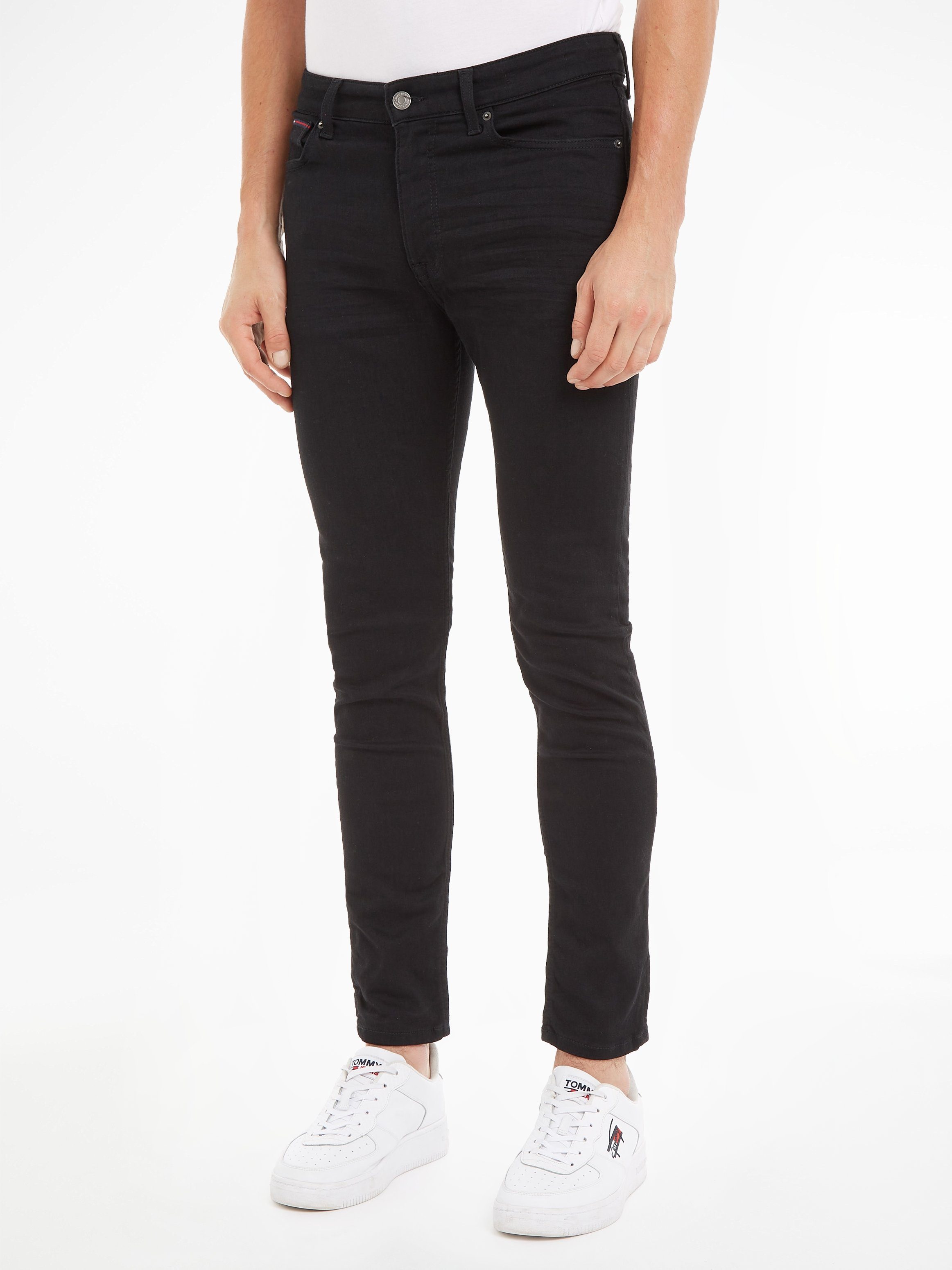 TOMMY JEANS Skinny fit jeans Simon Skinny Jeans Slim heren skinny jeans maat 32 zwart