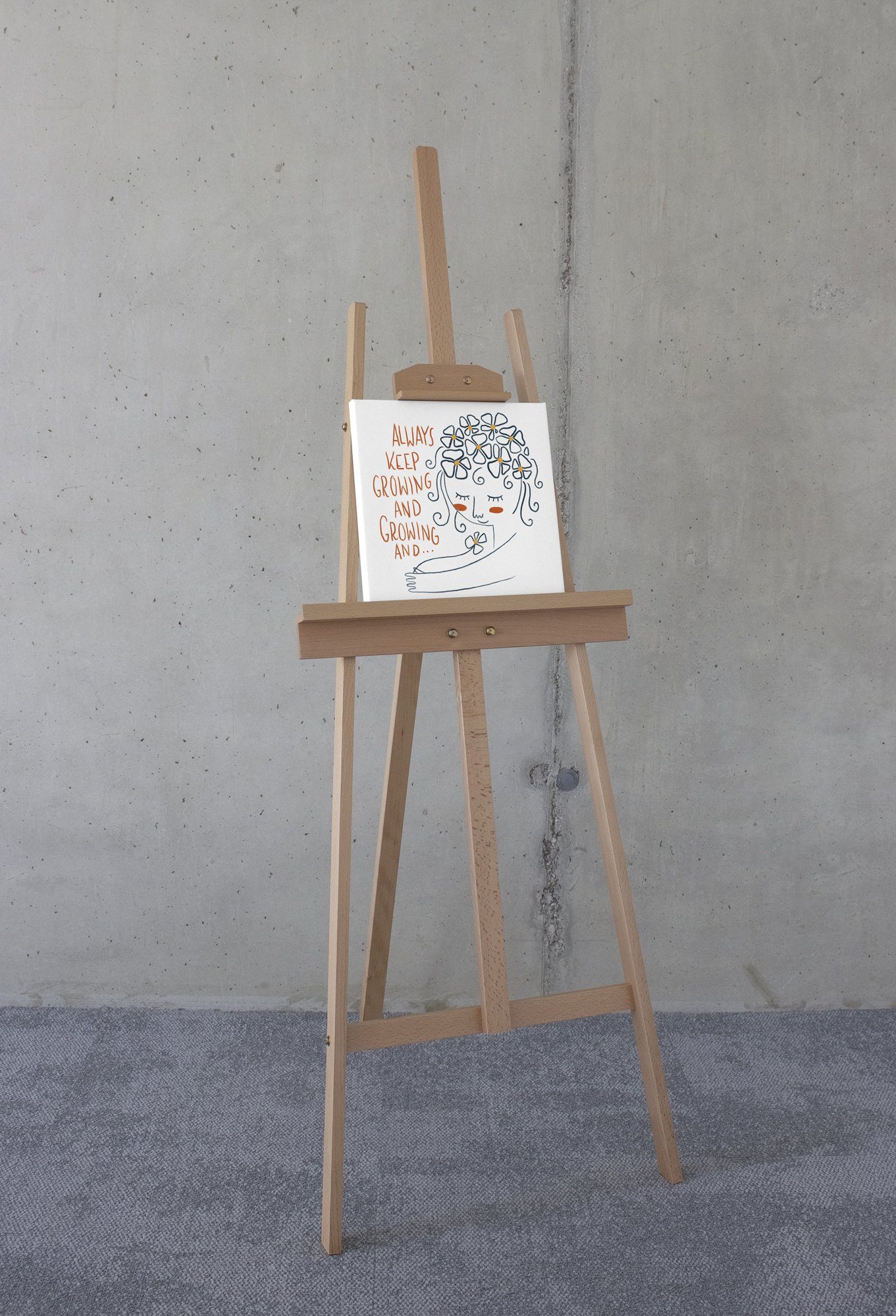 Komar Artprint op linnen Keep Growing - Afmeting 30 x 30 cm (1 stuk)