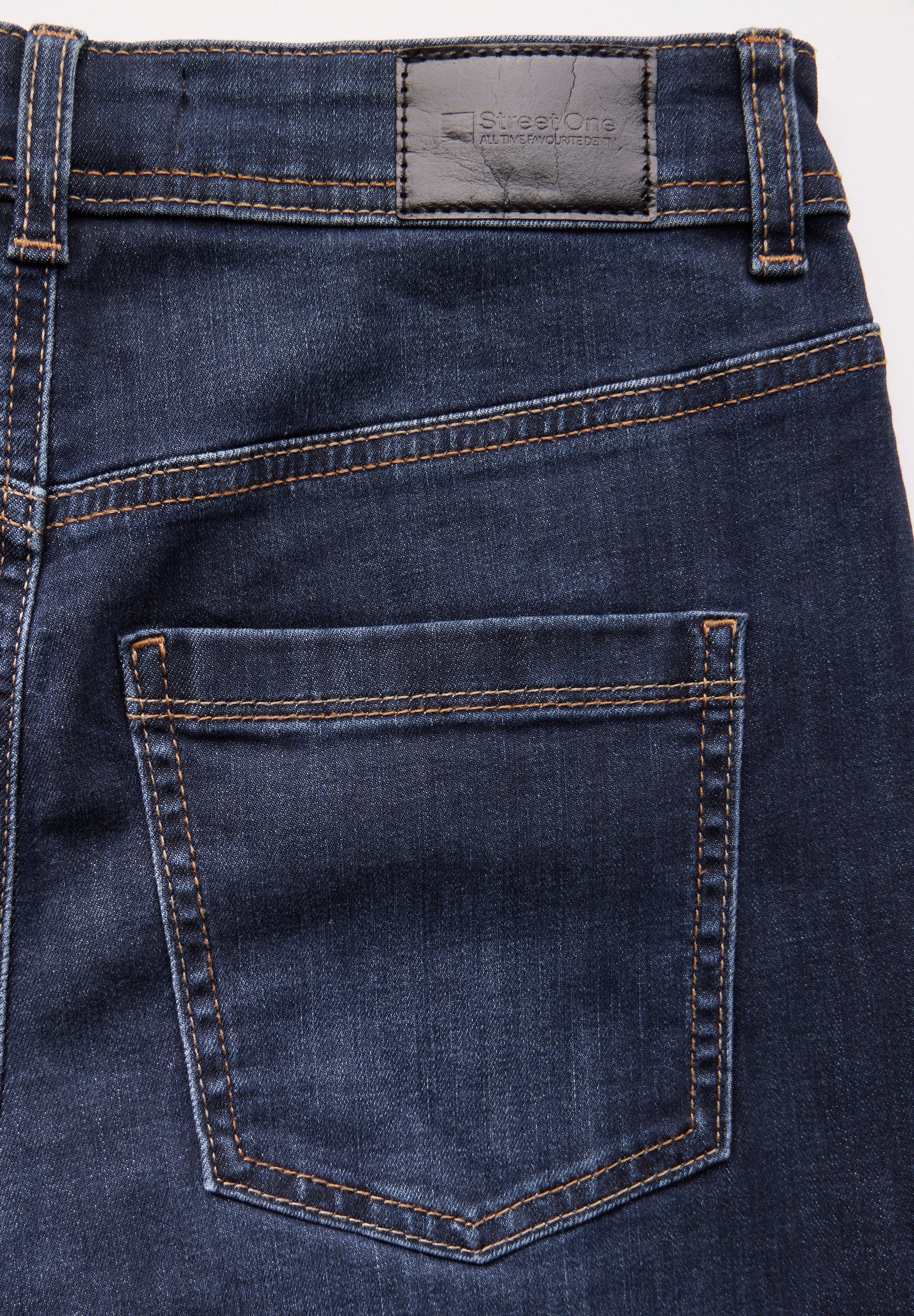 STREET ONE Bootcut jeans met dubbele knoop