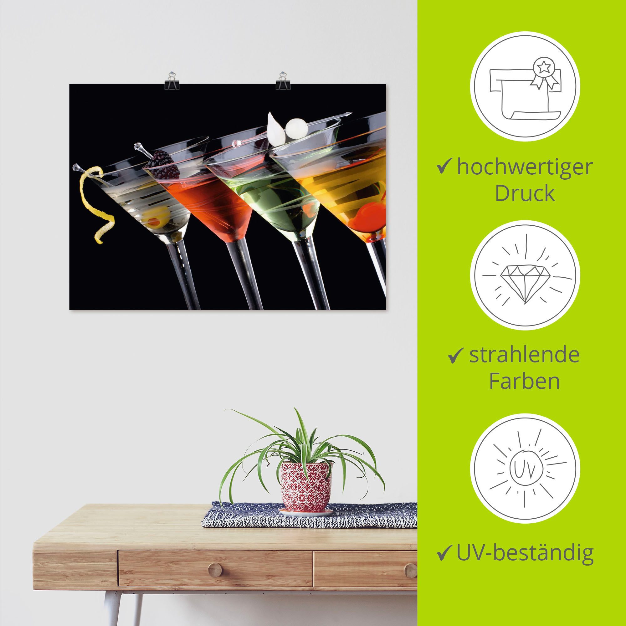 Artland Artprint Klassieke Martini - cocktail als artprint op linnen, poster, muursticker in verschillende maten
