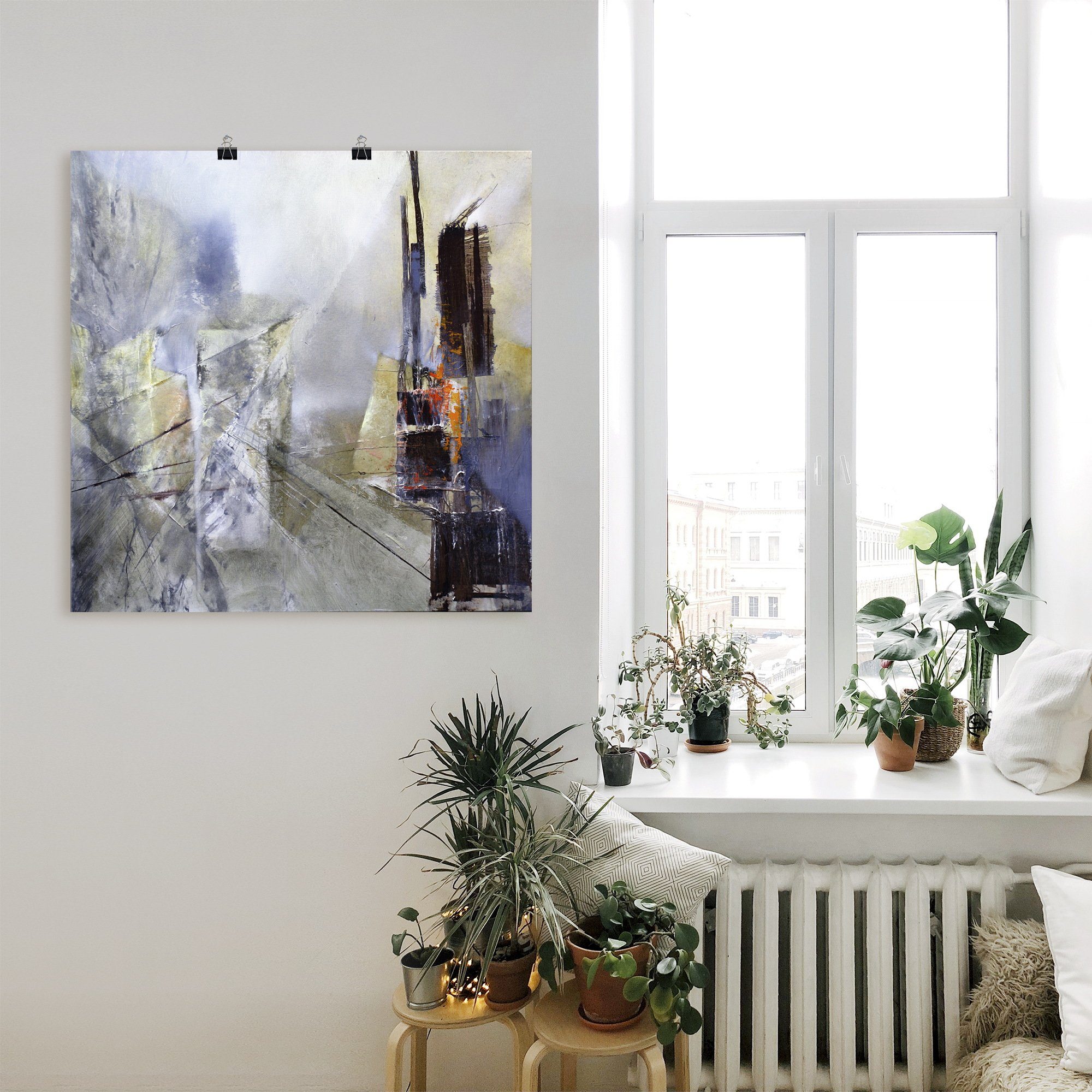 Artland Artprint Abstracte compositie in wit als poster, muursticker in verschillende maten