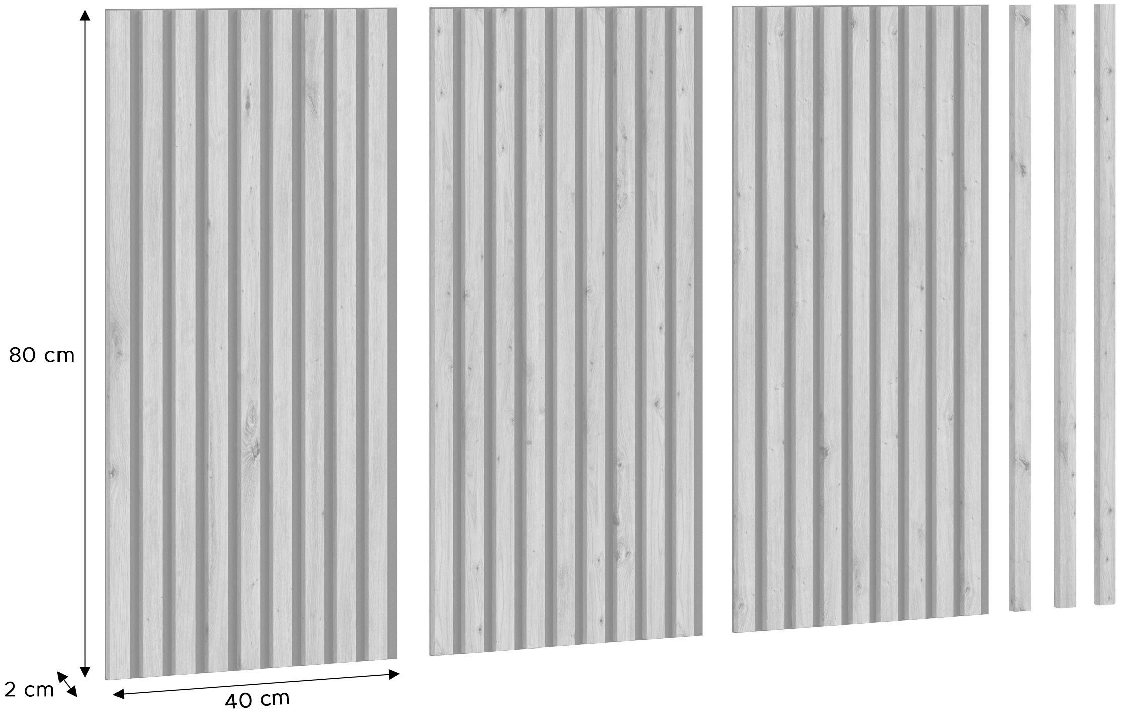 INOSIGN Wandpaneel Silencio, 3-delige set, elk 40 x 80 cm, inclusief 3 afwerkingslijsten (3-delig)