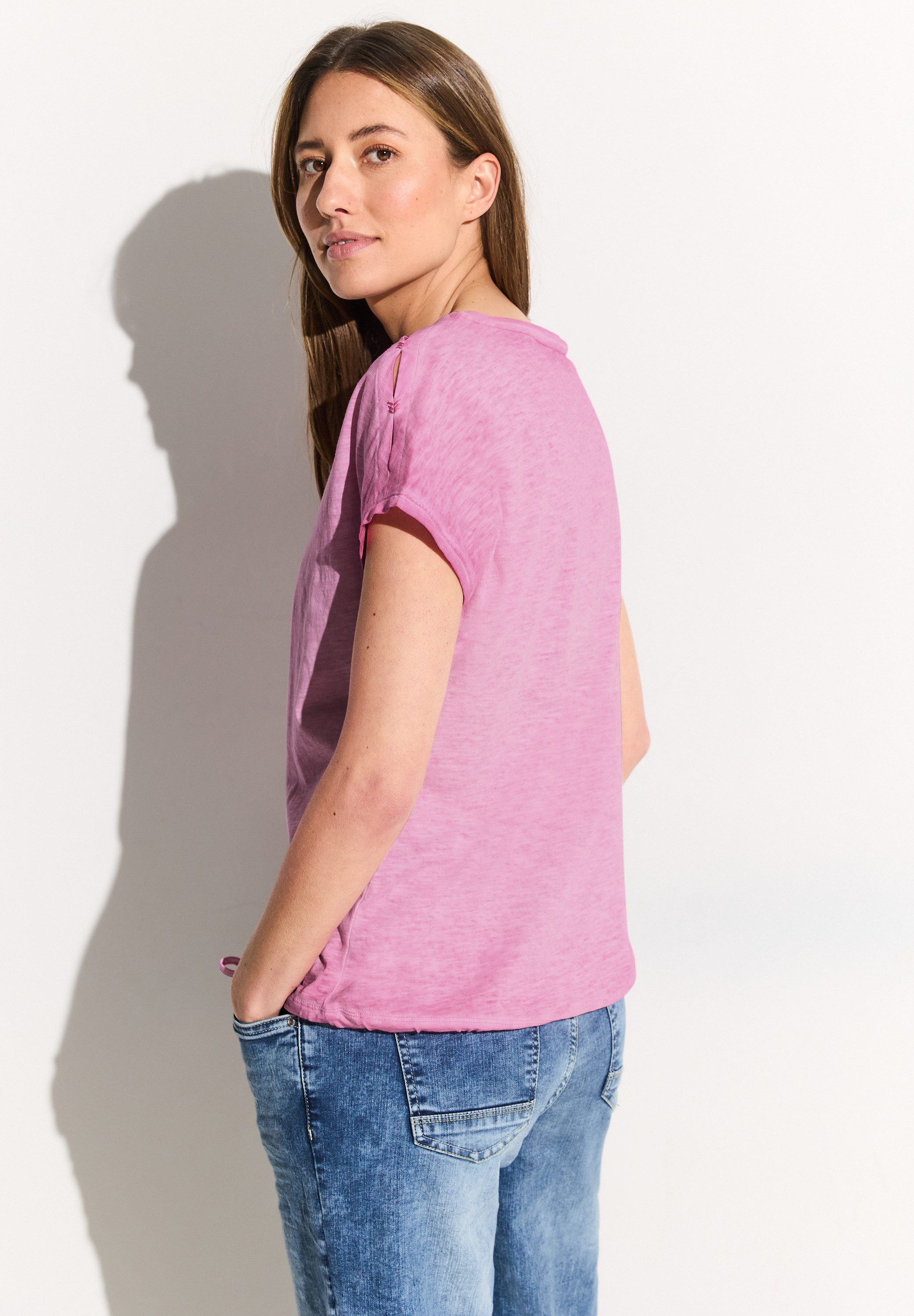 Cecil T-shirt met knoopdetail