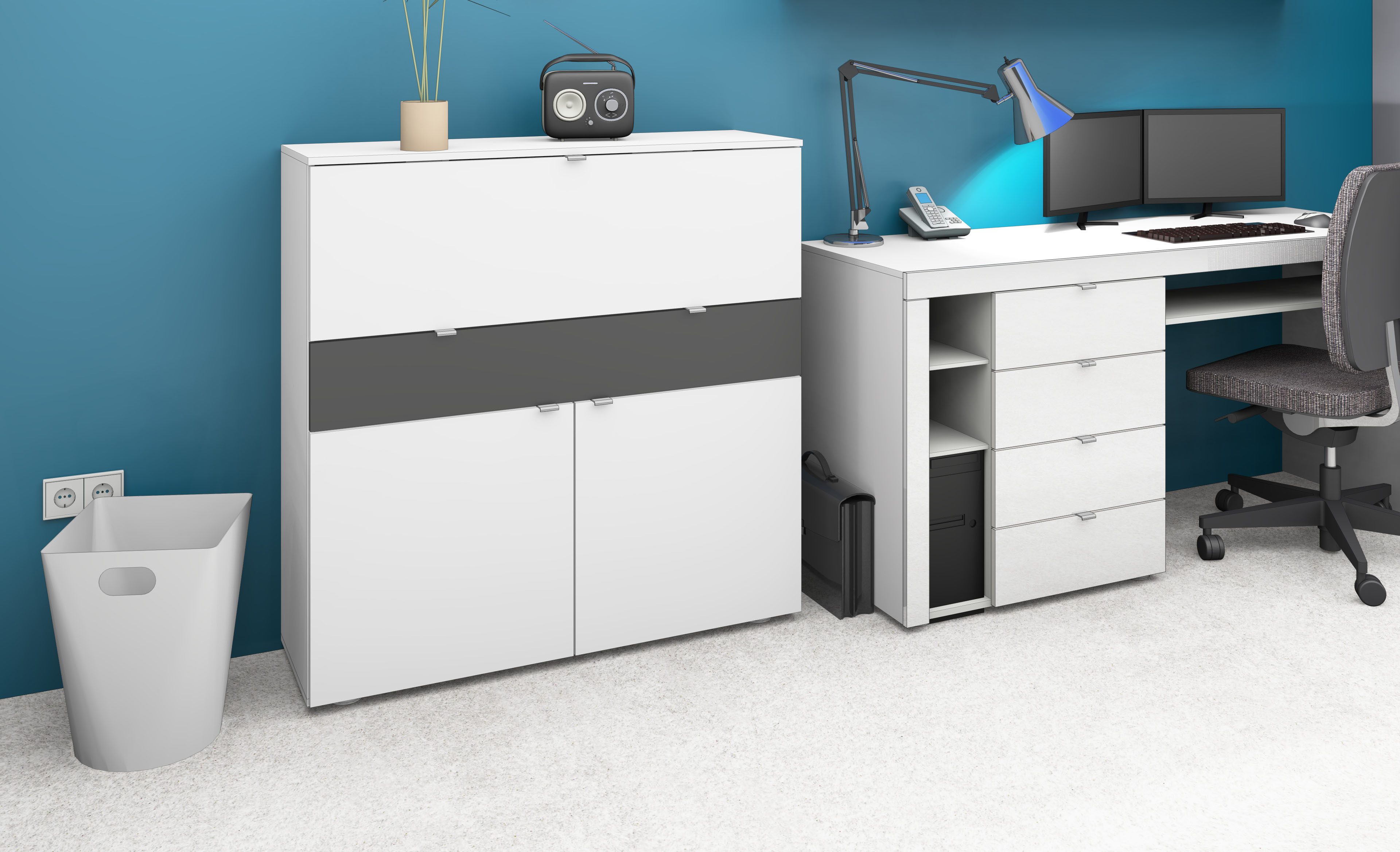 borchardt Möbel Secretaire DOLLY ruimtebesparend, thuiskantoor-bureau, breedte 110 cm, made in germany