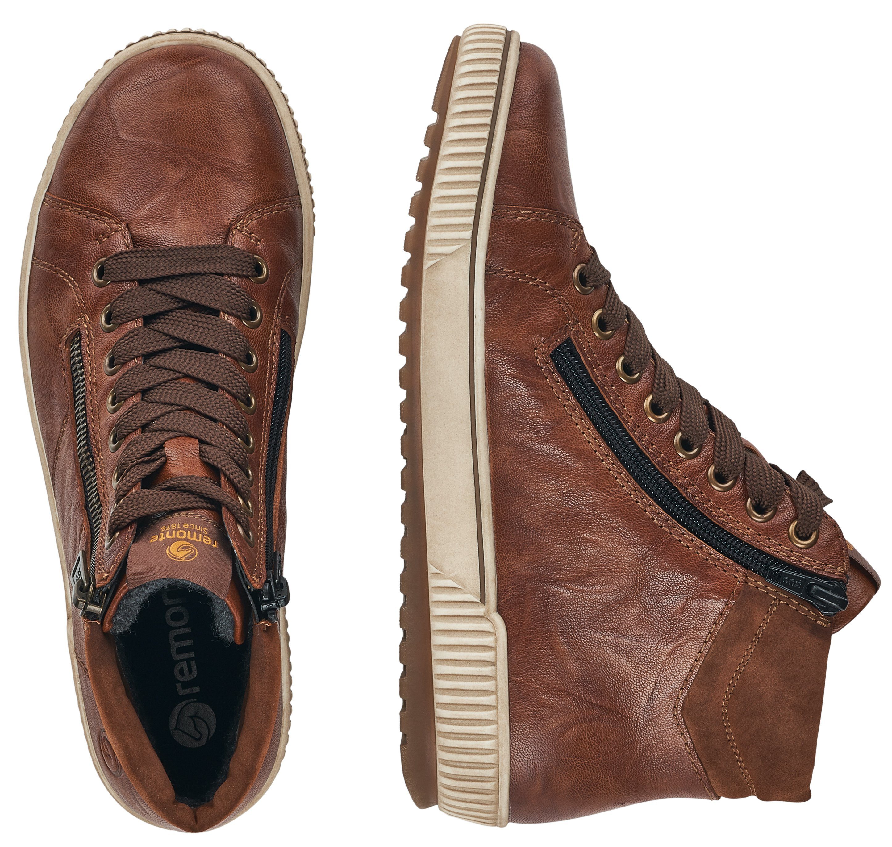 Remonte Veterschoenen platform, lace-up ankle boots, boots in crash look
