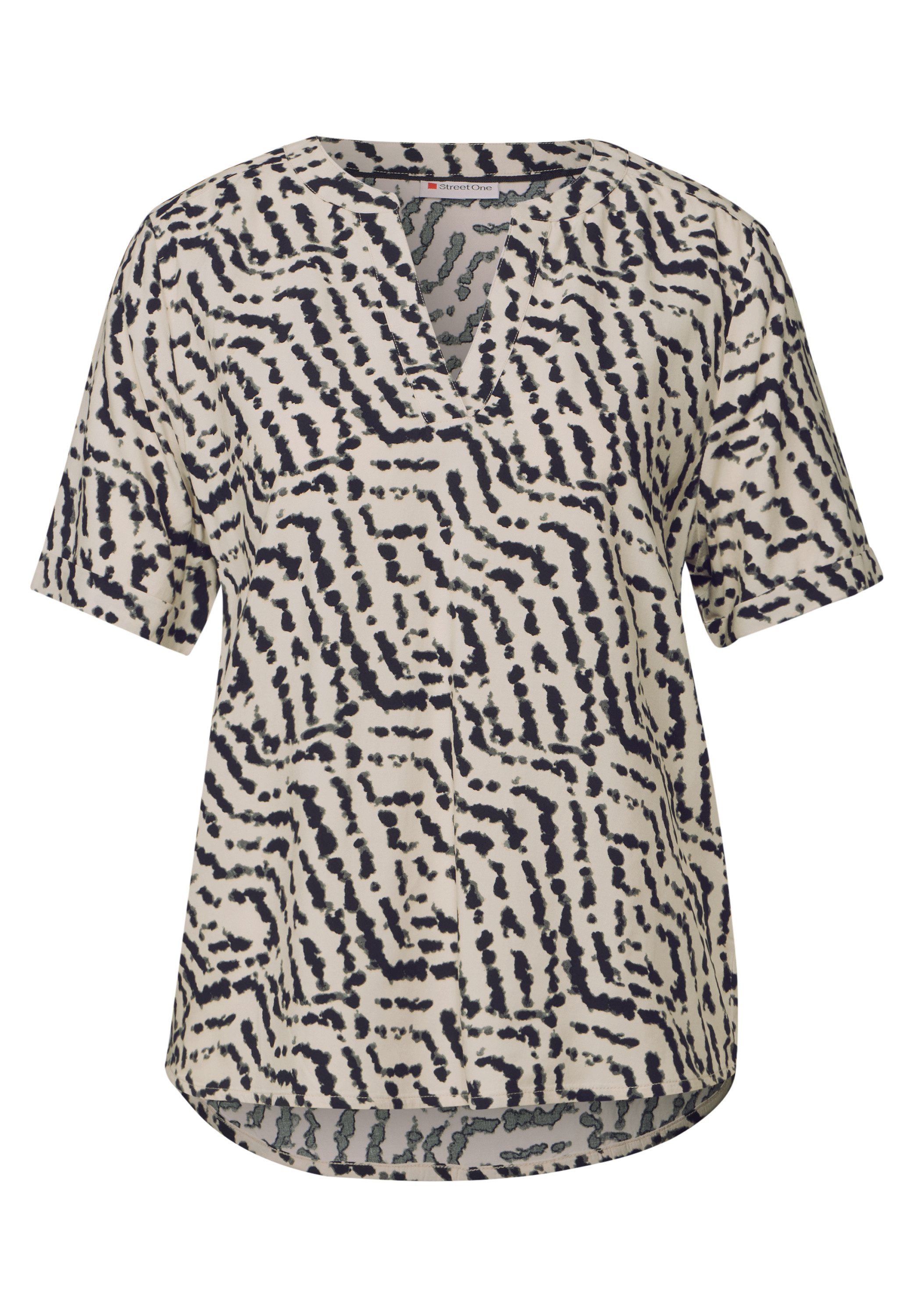 STREET ONE Blouse met korte mouwen met grafisch patroon