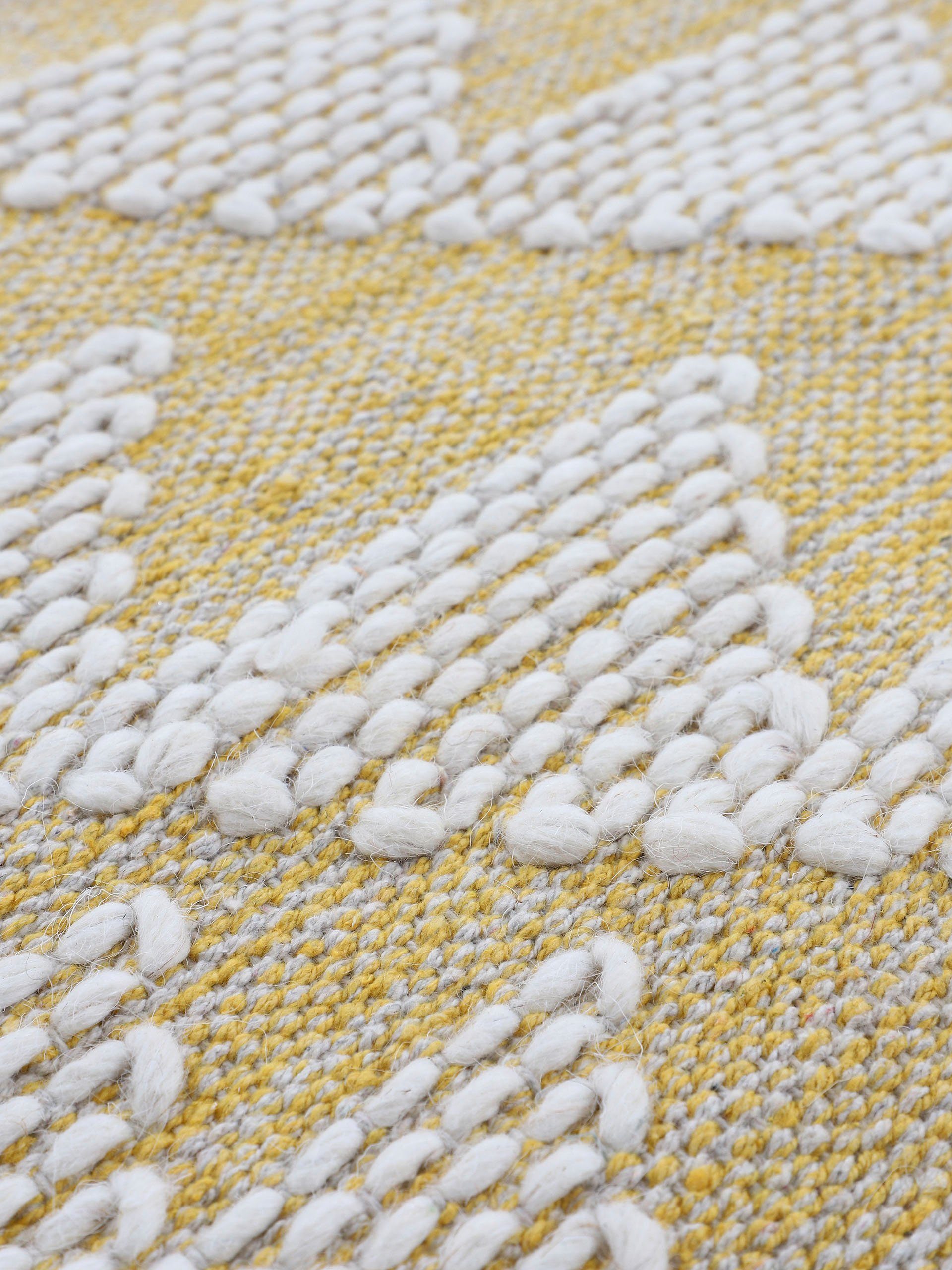 carpetfine Loper Kelim Durry Handgeweven, geometrisch, hoog-laag effect, handgeweven, 100% katoen
