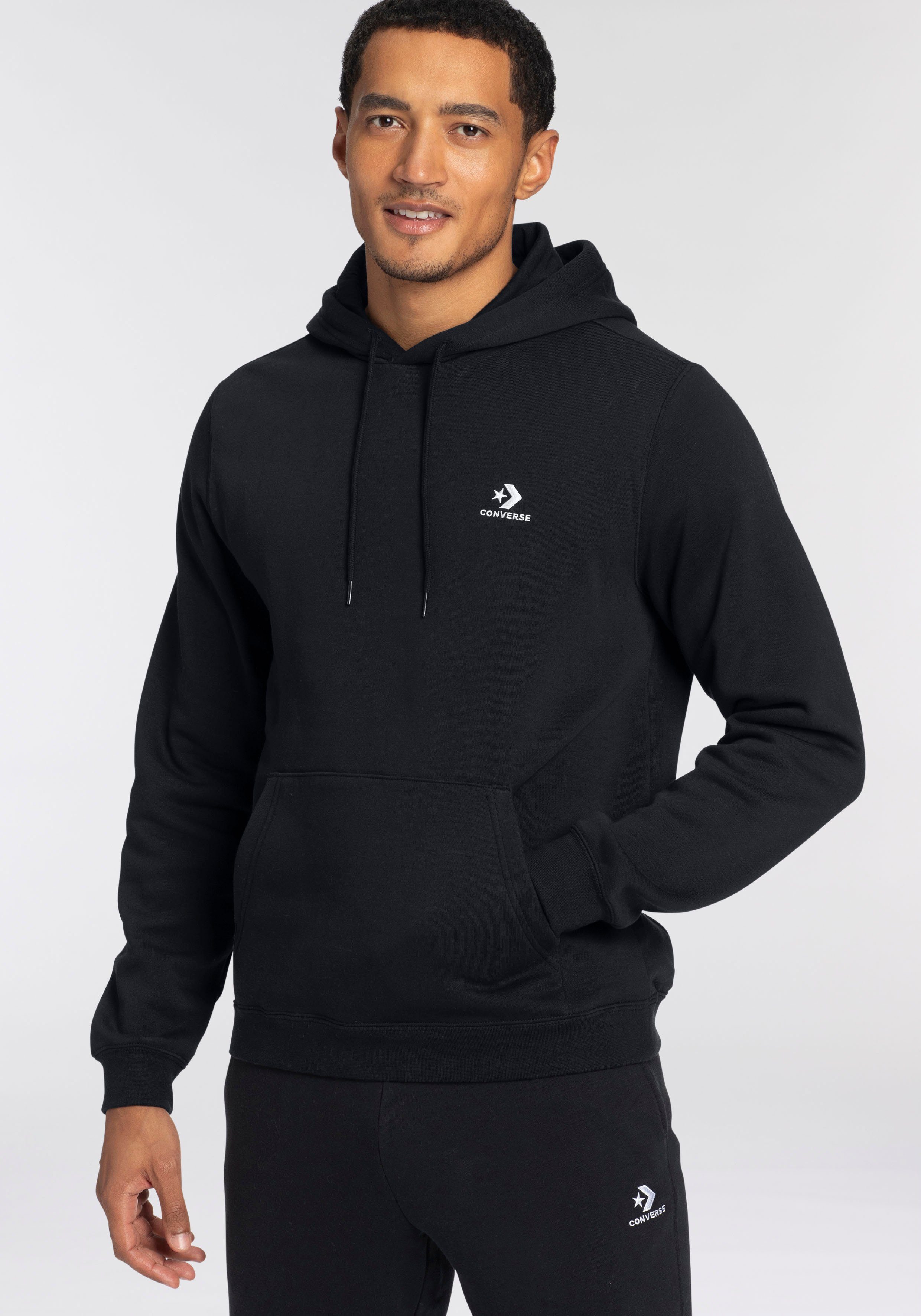 Converse Hoodie EMBROIDERED STAR CHEVRON BRUSHED BACK FLEECE HOODIE (1-delig) heren truien & sweaters maat XXL zwart
