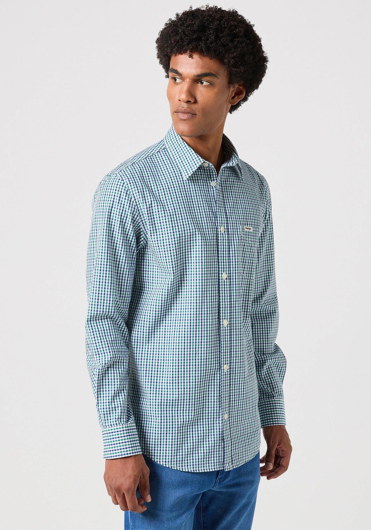 Wrangler Overhemd met lange mouwen LS 1 PKT SHIRT met geruit patroon heren overhemden maat XXL multicolor