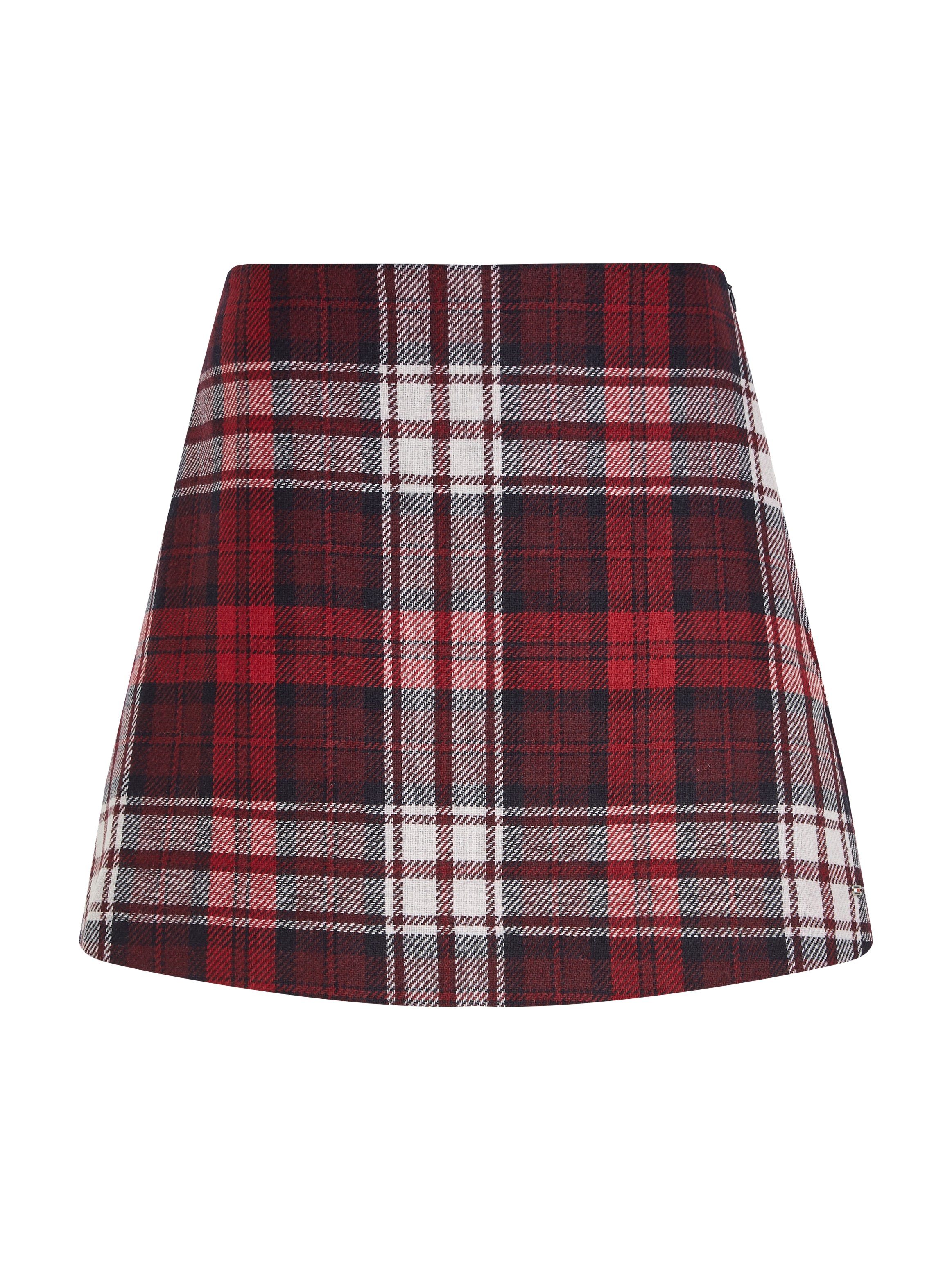 Tommy Hilfiger Kokerrok TARTAN MINI SKIRT Webrok met klein metalen label