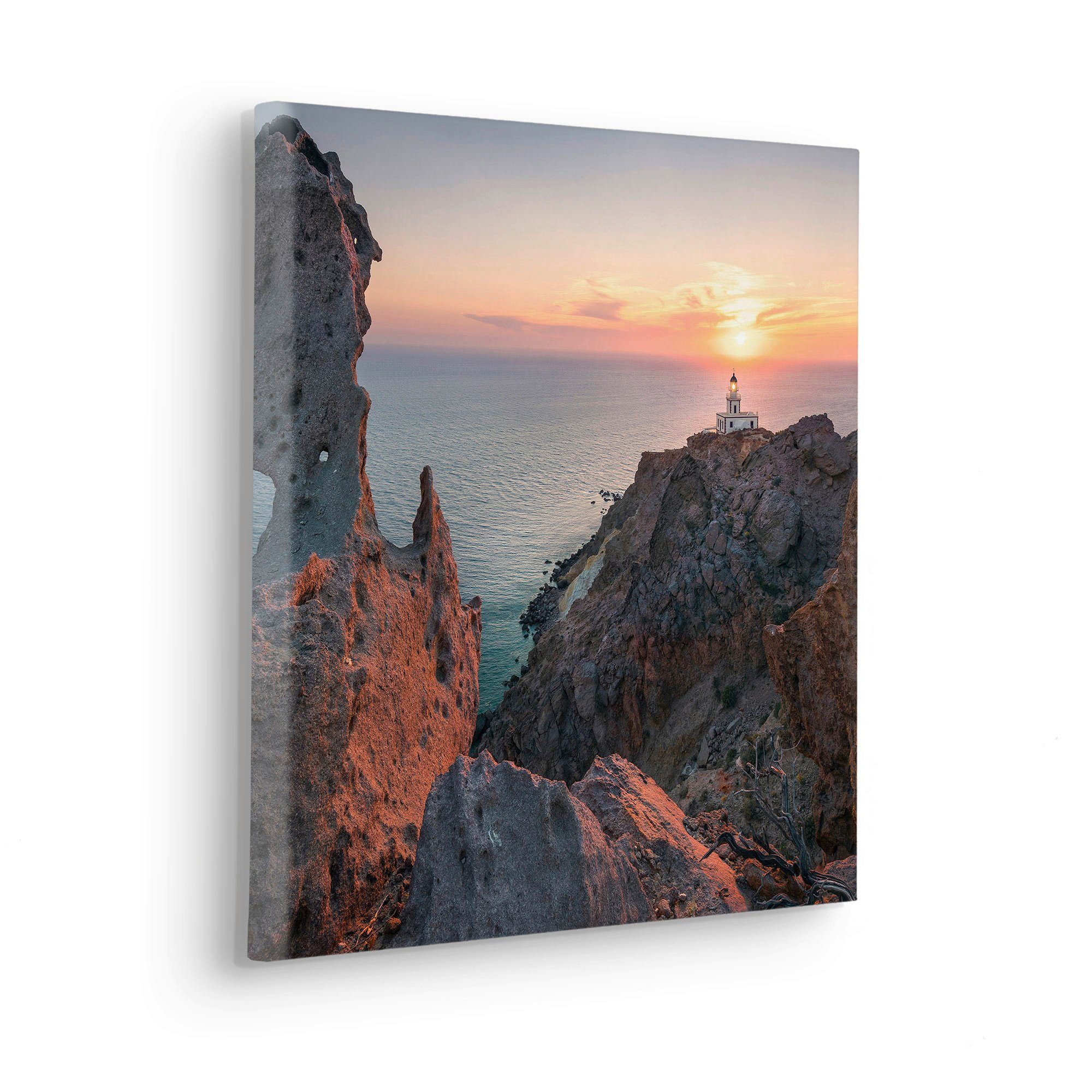 Komar Artprint op linnen Keilrahmenbild Lighthouse Größe 40 x 40 cm Duits kwaliteitsvliesmateriaal (