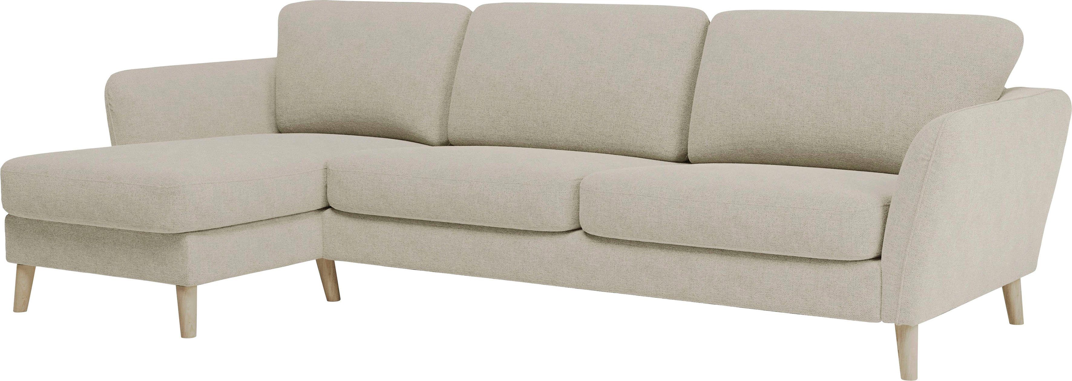 Home affaire Hoekbank MARSEILLE (279/152cm),L-Form, Rec. rechts/links, verschiedene Bezüge Massief houten poten van eiken, in verschillend overtrekken en kleurvarianten