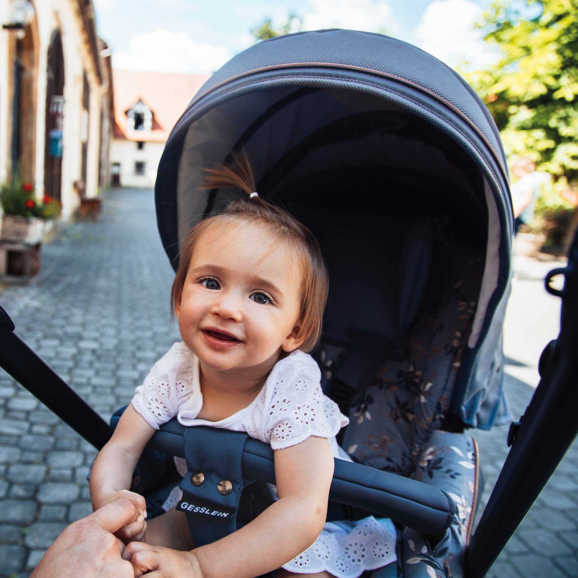 Gesslein Combi-kinderwagen FX4 Soft+ met opzetstuk Classic zwart/cognac, middenblauw