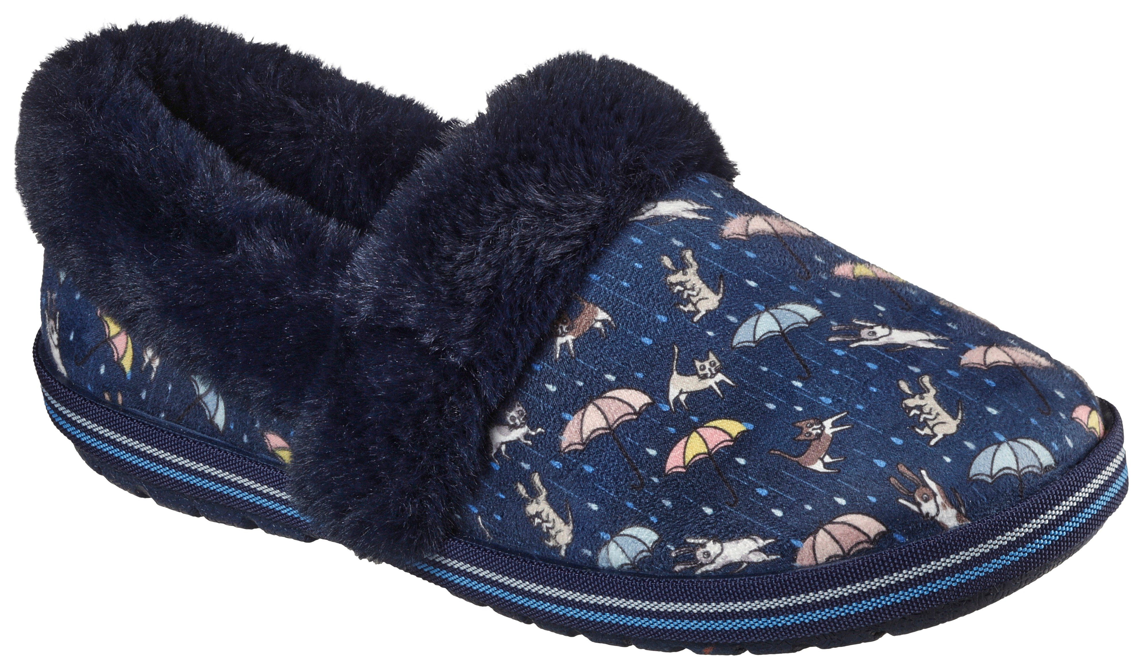 Skechers Pantoffels TOO COZY MOVIE NIGHT Huisschoen met grappige honden- en kattenprint
