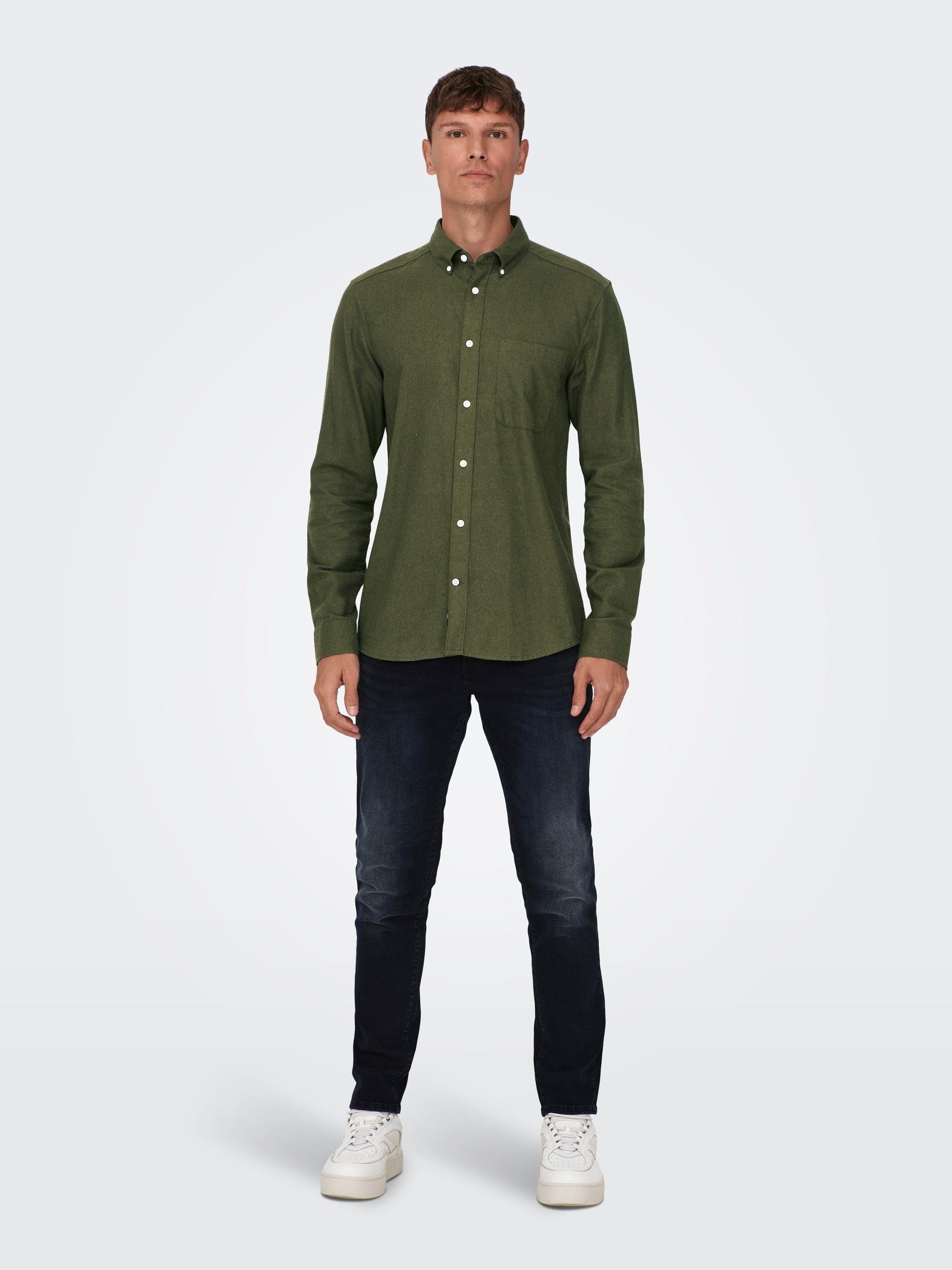 ONLY & SONS Overhemd met lange mouwen ONSGUDMUND SLIM 1-PKT SOLID SHIRT NOOS