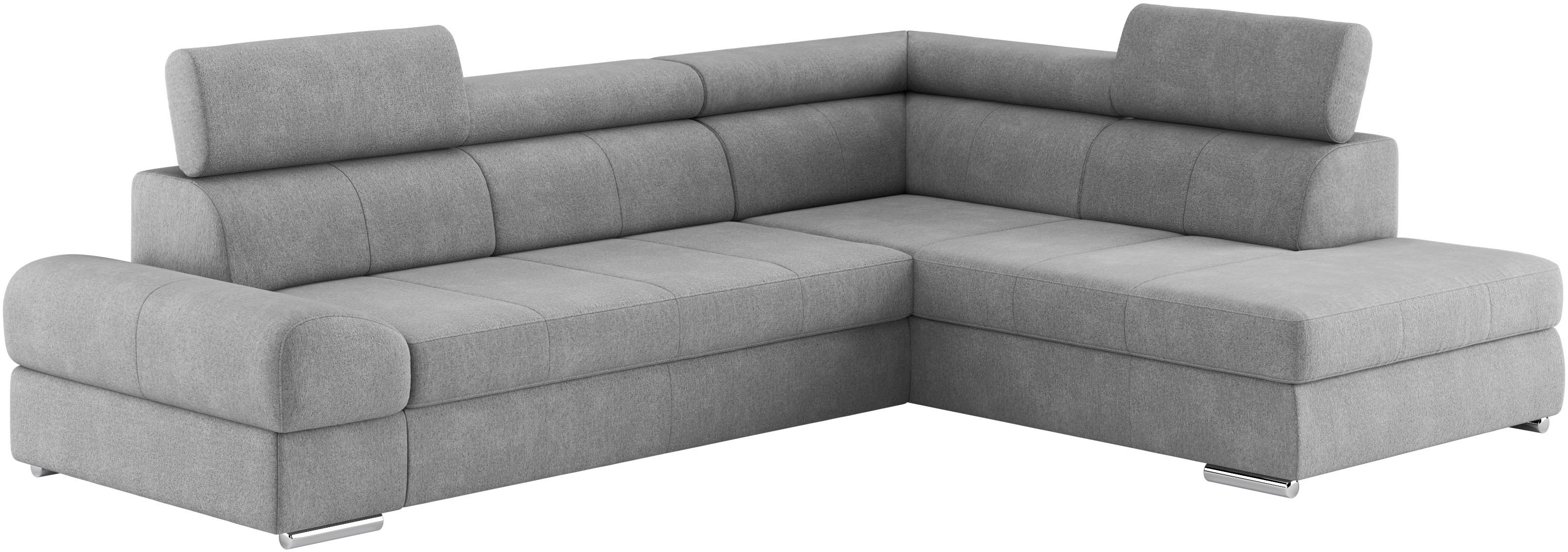 sit&more Hoekbank Broadway L-vorm met verstelbare hoofdsteunen, naar keuze met slaapfunctie