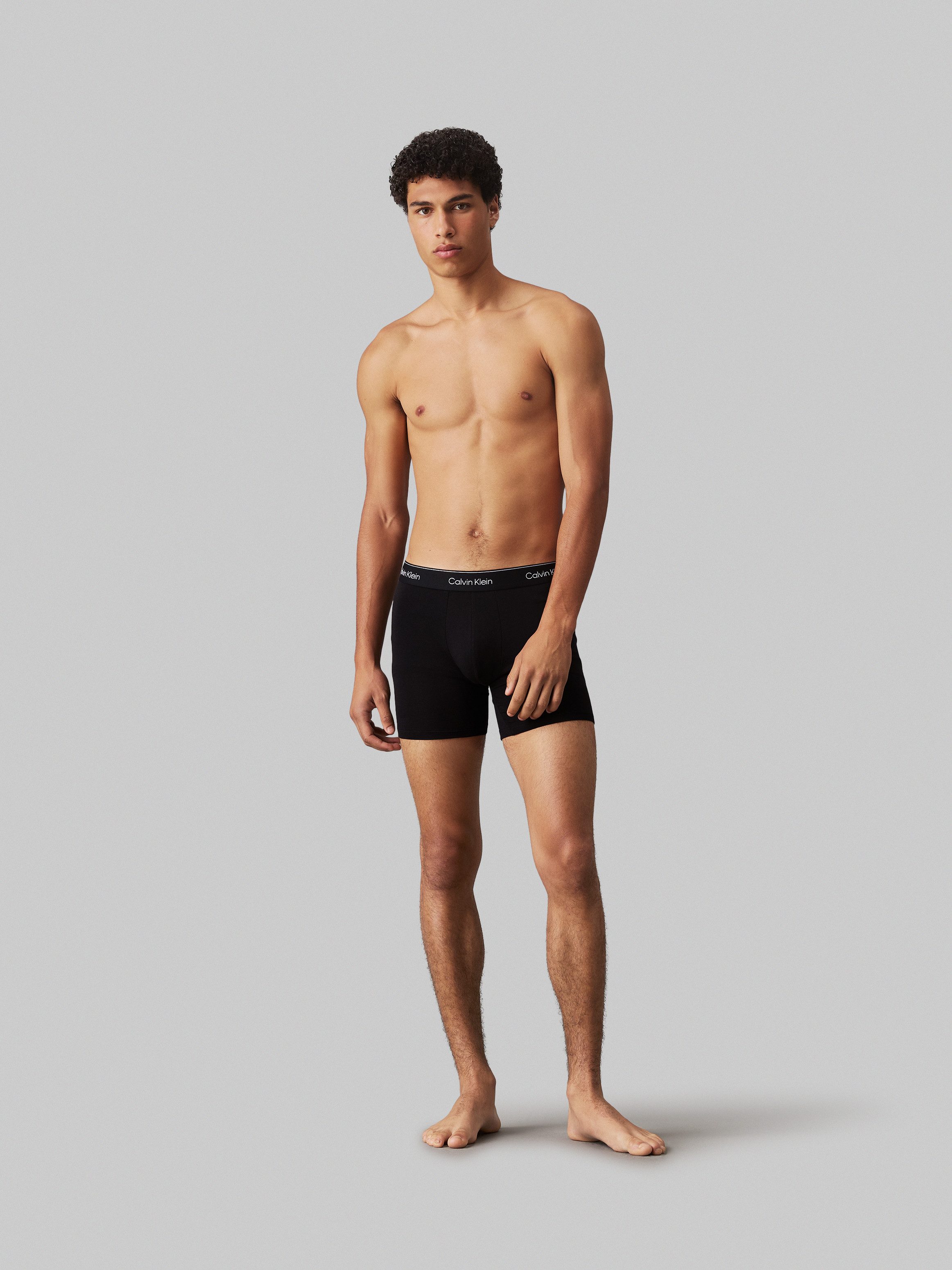 Calvin Klein Boxershort BOXER BRIEF 3PK met langere pijpen, logo-elastische band (3 stuks) (set, 3 stuks)
