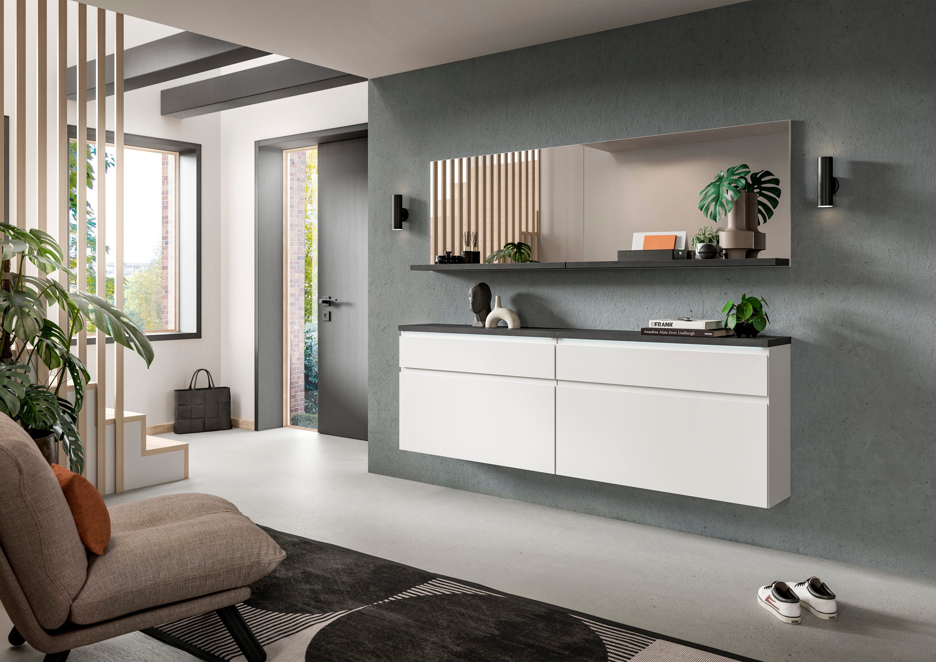 INOSIGN Wandspiegel Skoskap, Breedte 95 cm, 1 Plank, inclusief Wandmontagemateriaal Garderobespiegel, spiegel, gangspiegel, halspiegel, spiegelpaneel (1 stuk)