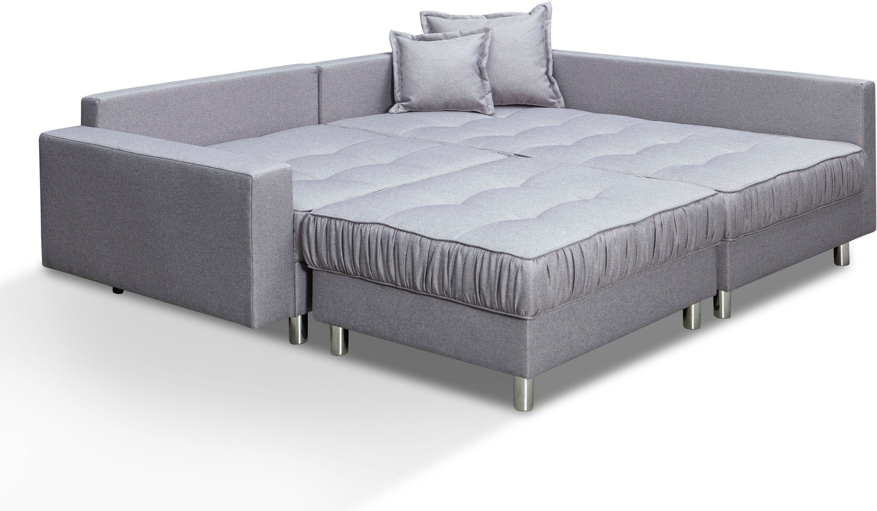 COLLECTION AB Hoekbank Cannes L-vorm met hocker, inclusief slaapfunctie