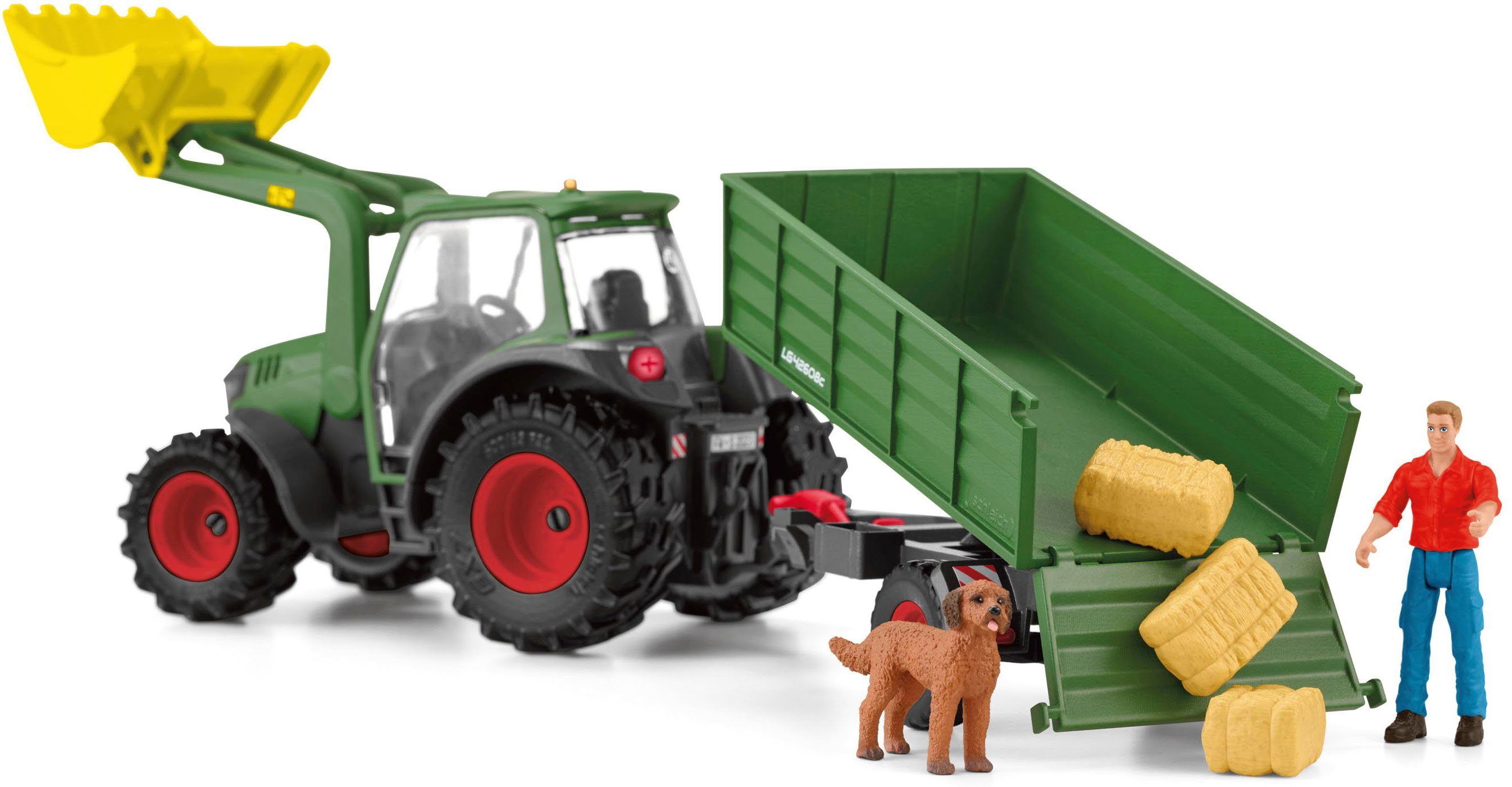 Schleich® Speelwereld FARM WORLD, Tractor met aanhangwagen (42608)
