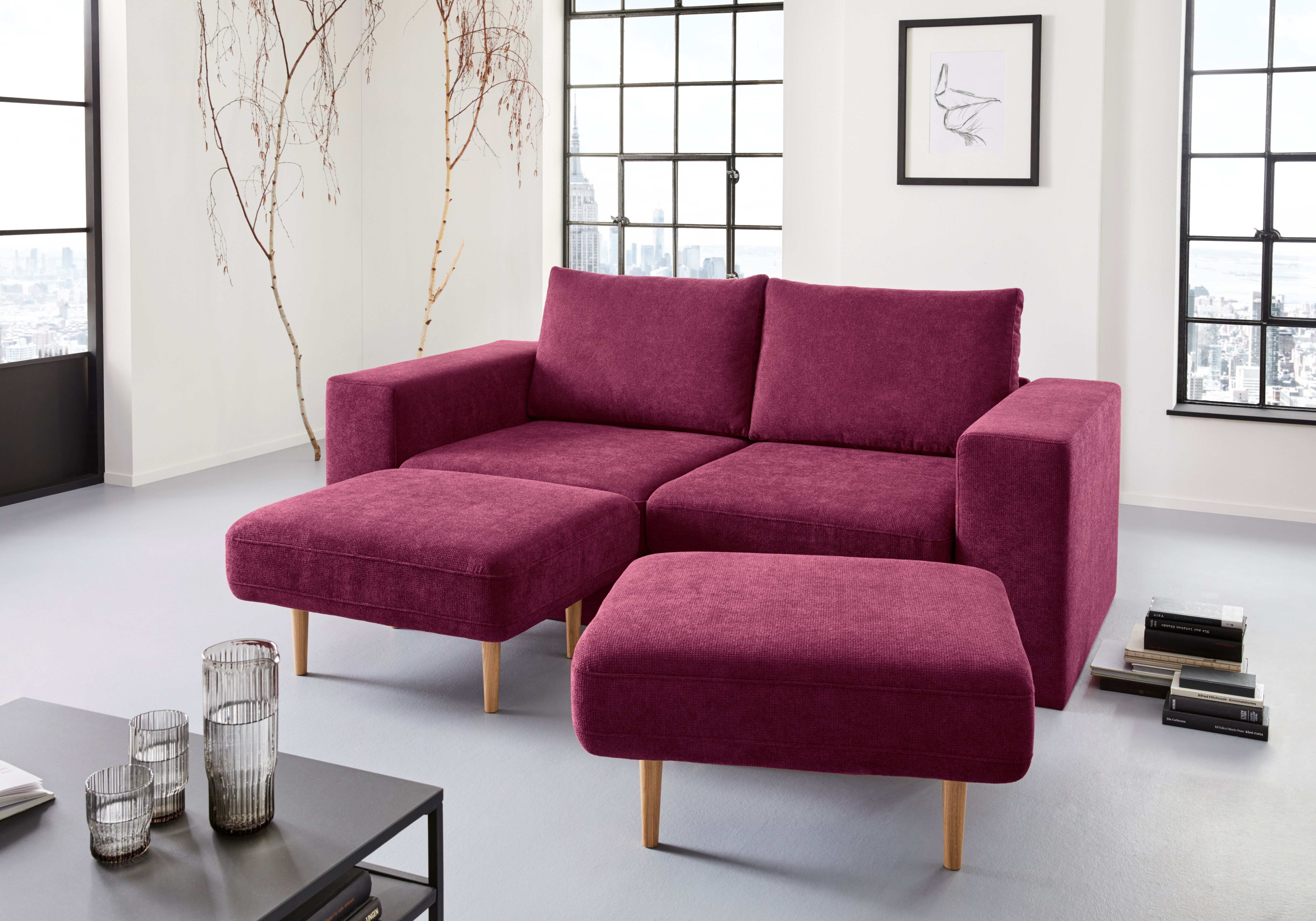 LOOKS BY WOLFGANG JOOP 3-zitsbank Looksv Aan te passen bank: de bank wordt bank met 2 hockers