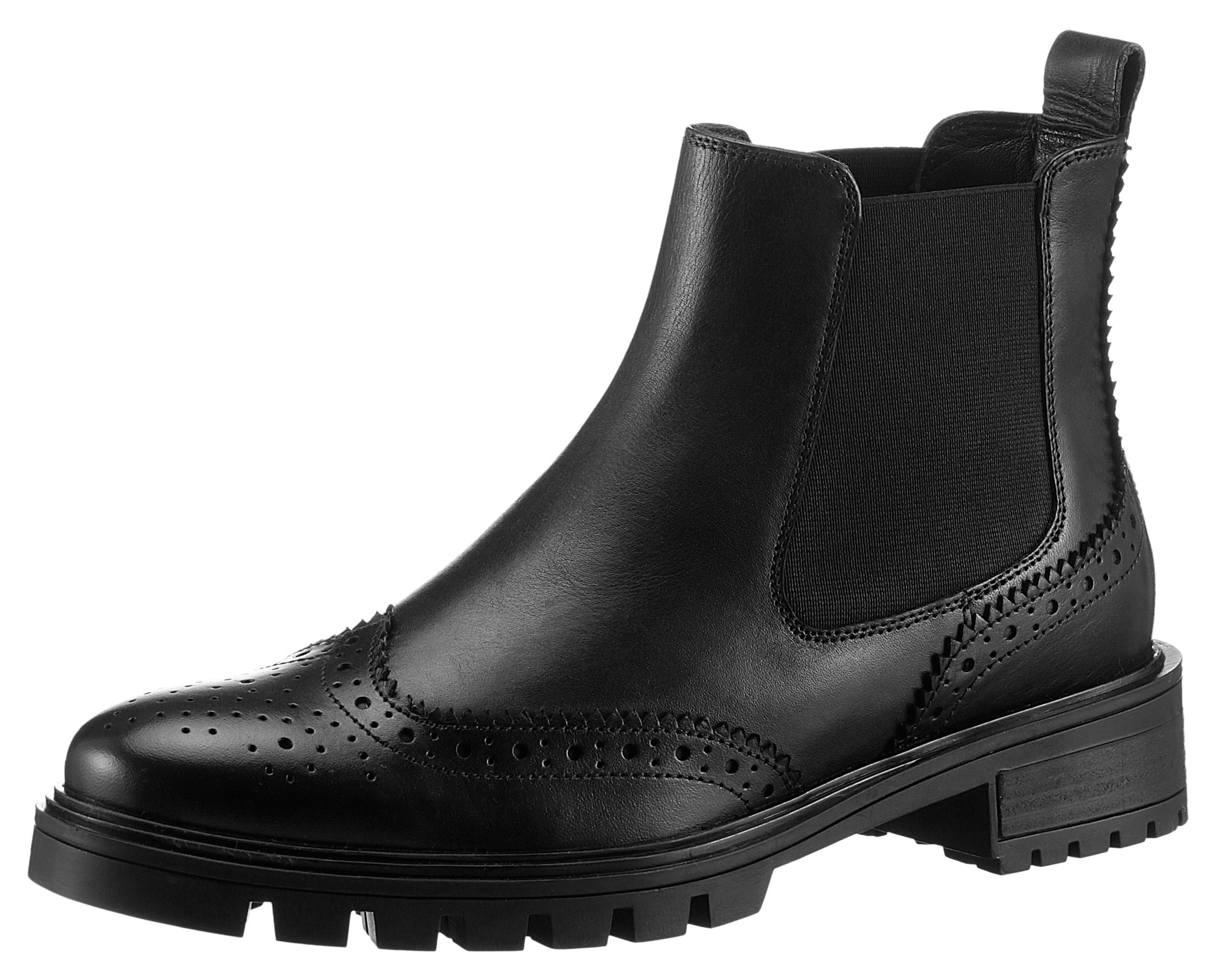 Ara Chelsea-boots Tulsa enkellaars, instaplaarzen met lyra-perforatie, g-breedte (breed) dames chelsea boots maat 7,5 (41) zwart